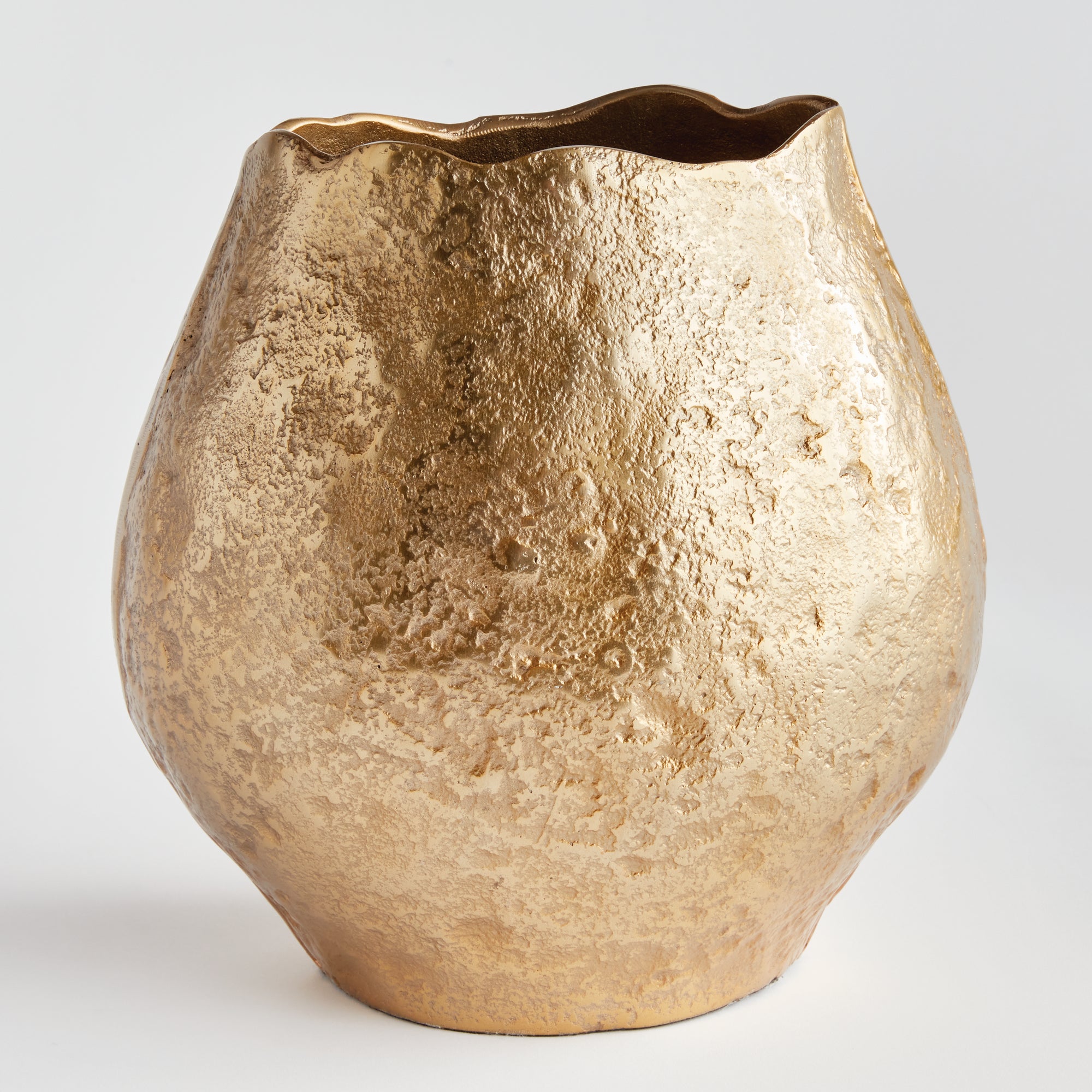 Harlin Vase – Short or Tall, Sand Cast Aluminum in Silver or Gold