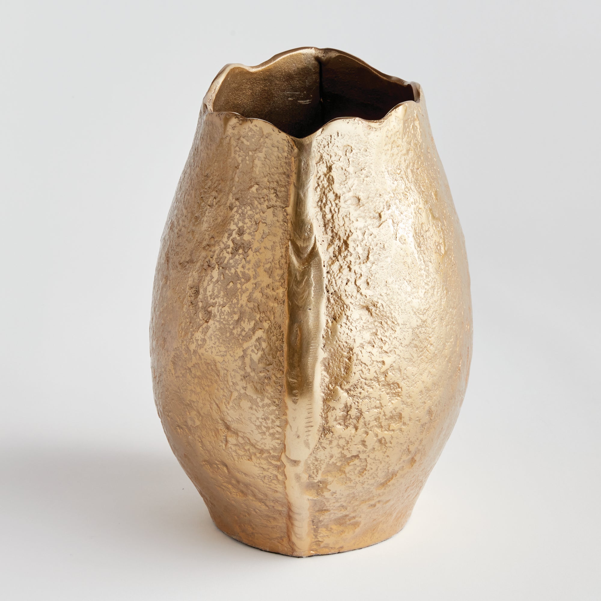 Harlin Vase – Short or Tall, Sand Cast Aluminum in Silver or Gold