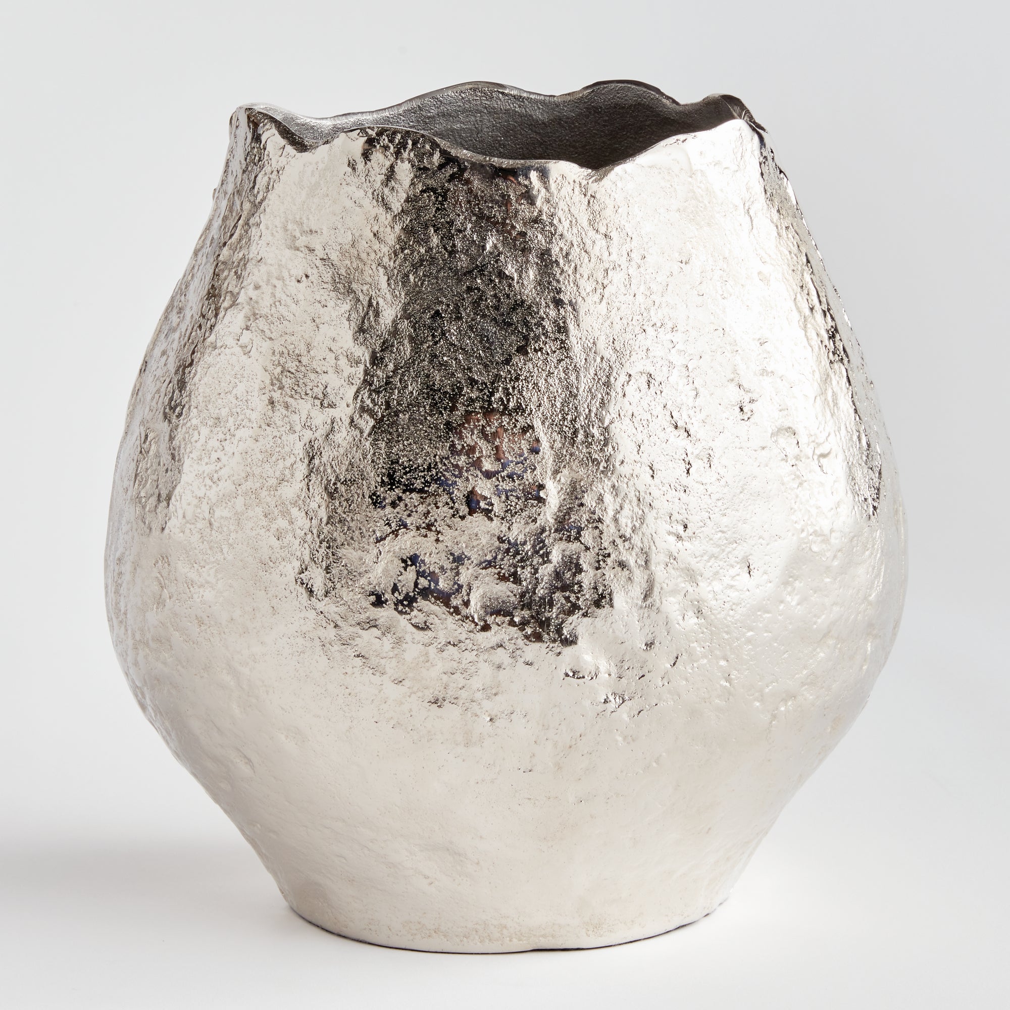 Harlin Vase – Short or Tall, Sand Cast Aluminum in Silver or Gold