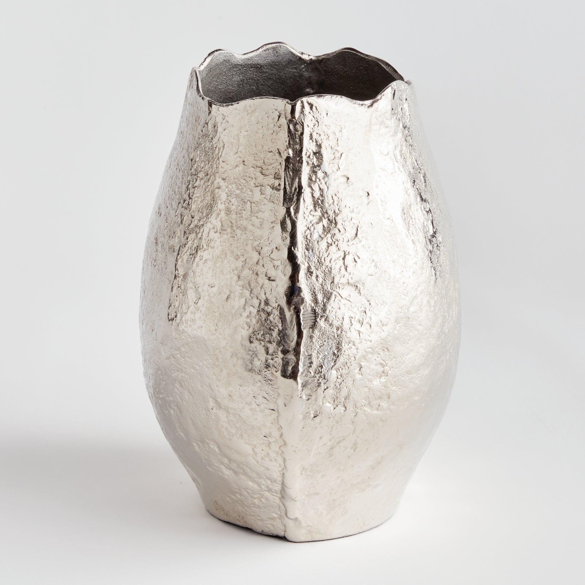 Harlin Vase – Short or Tall, Sand Cast Aluminum in Silver or Gold