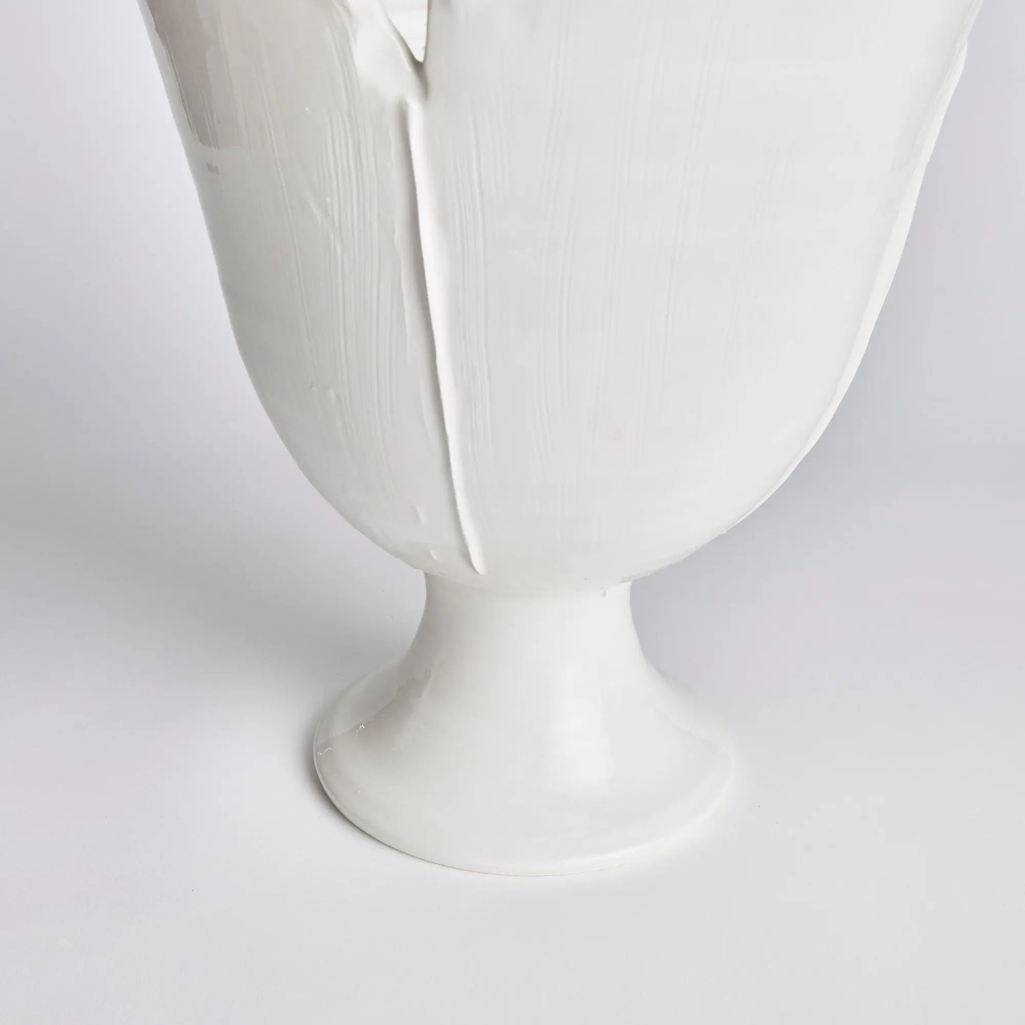 Handmade Petalo Vase - Large in White glaze with sculpted petal details