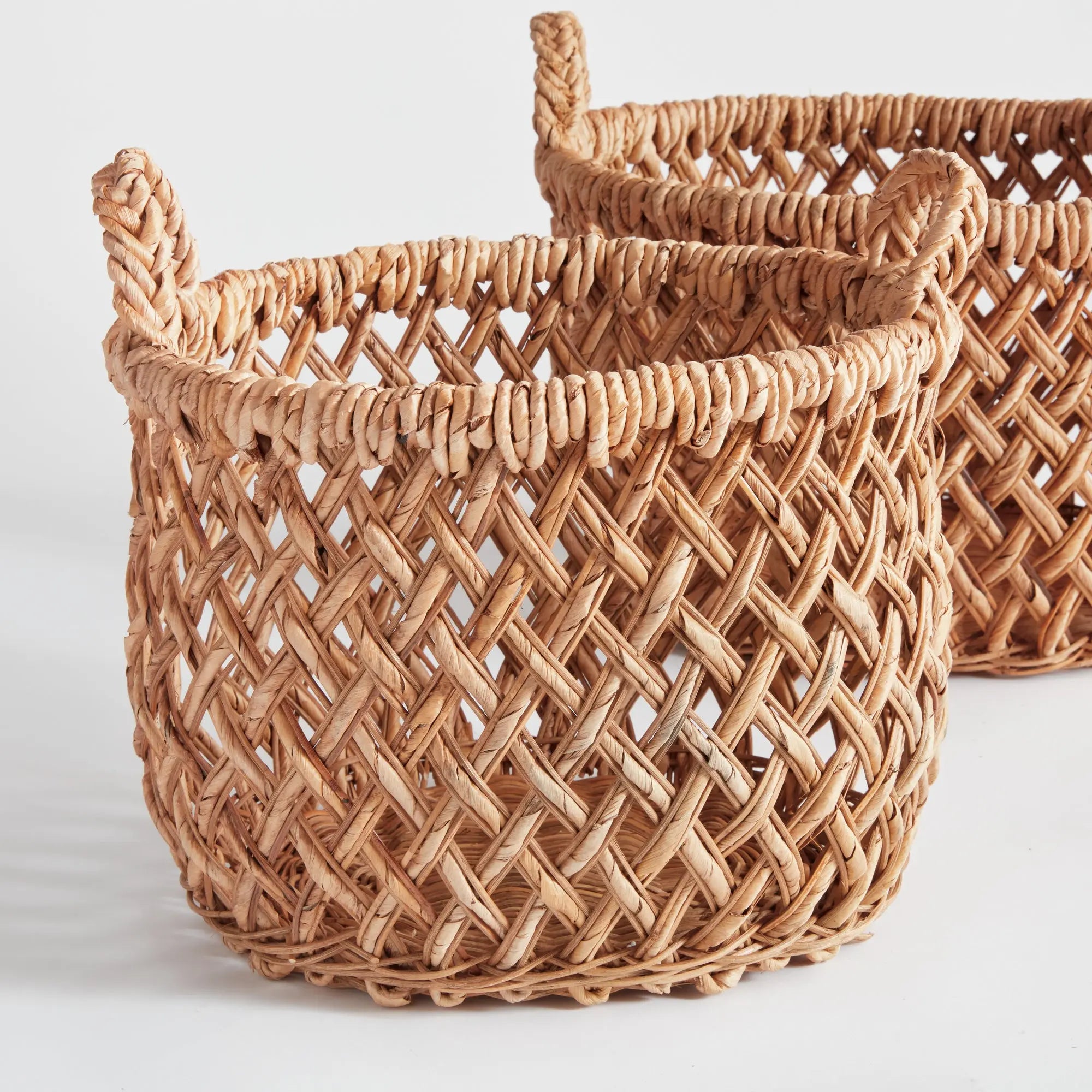 Emlyn Woven Storage Baskets with Handles – Set of 2 (Banana Leaf)