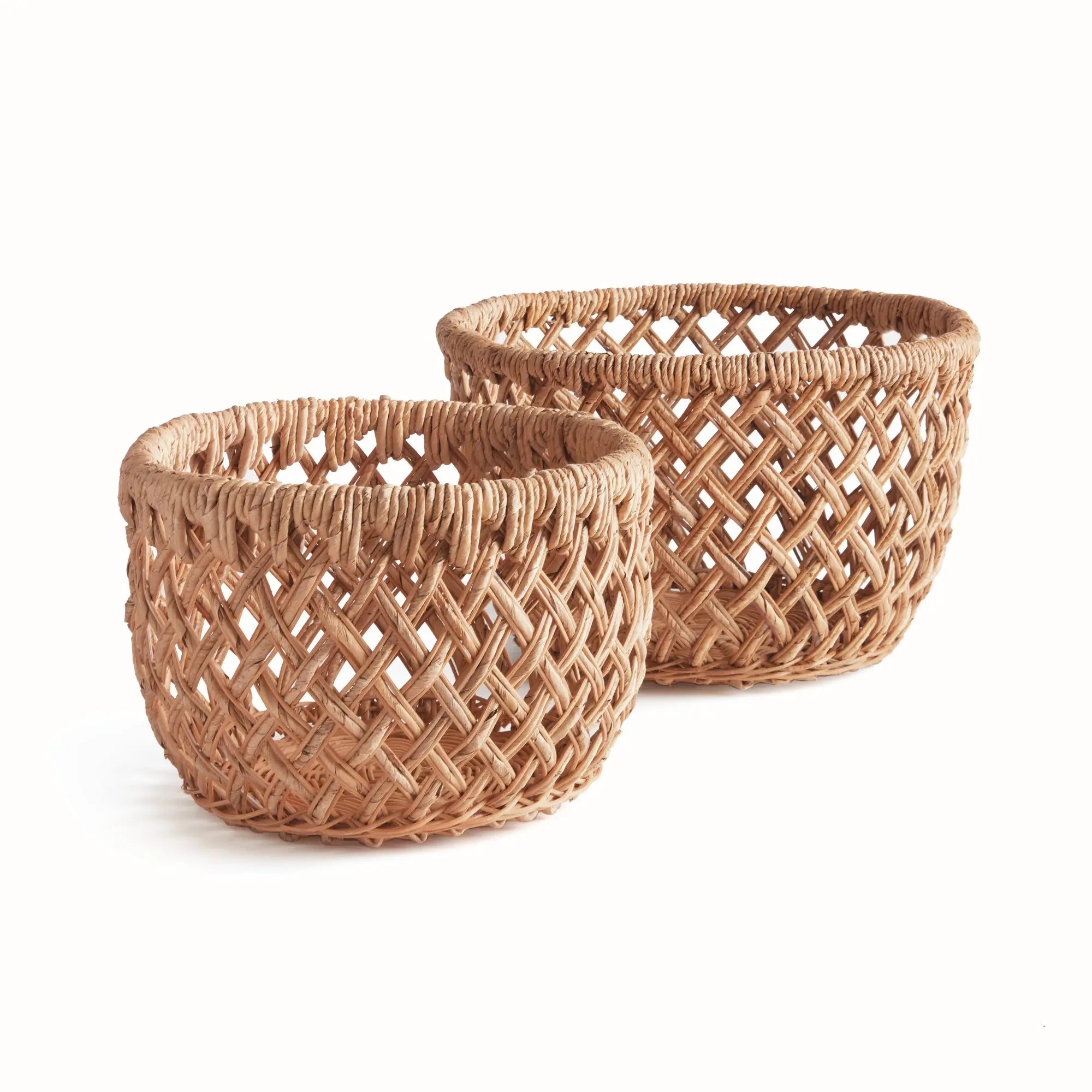 Emlyn Baskets - Set of two woven storage baskets nested