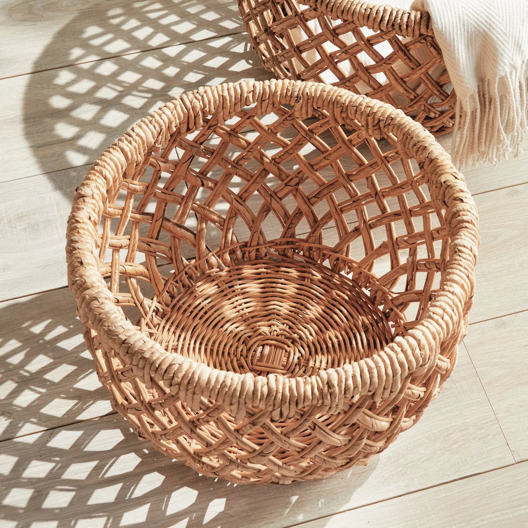 Emlyn Baskets - Set of two woven storage baskets nested