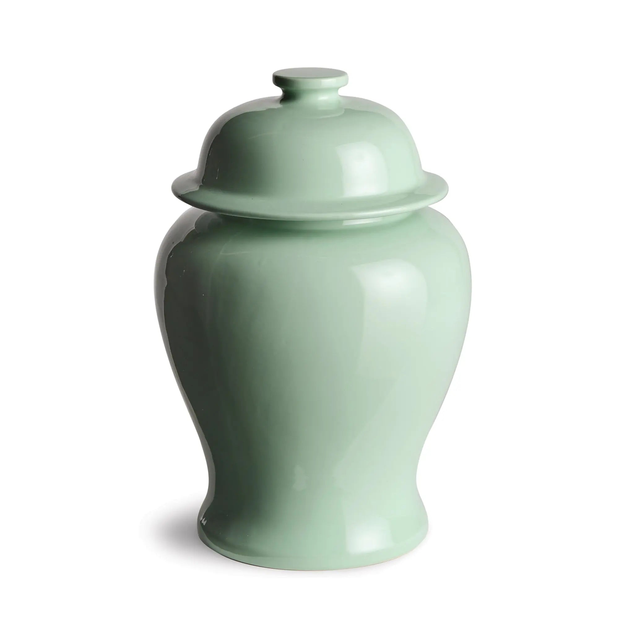 Koa Lidded Mini Wide Ginger Jar – Small or Large | Green, Blue, or White Ceramic - Villa Decor & Design