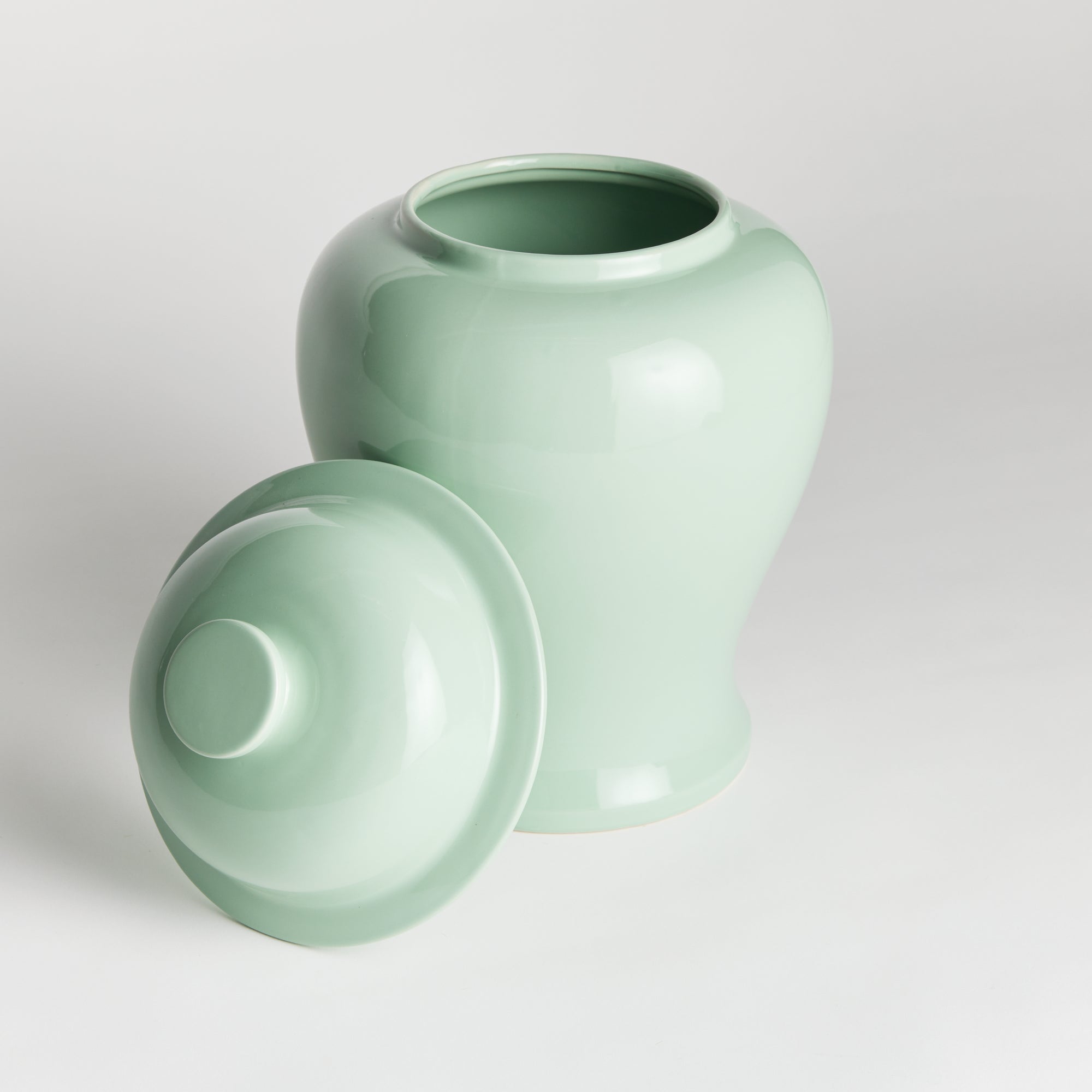 Koa Lidded Mini Wide Ginger Jar – Small or Large | Green, Blue, or White Ceramic