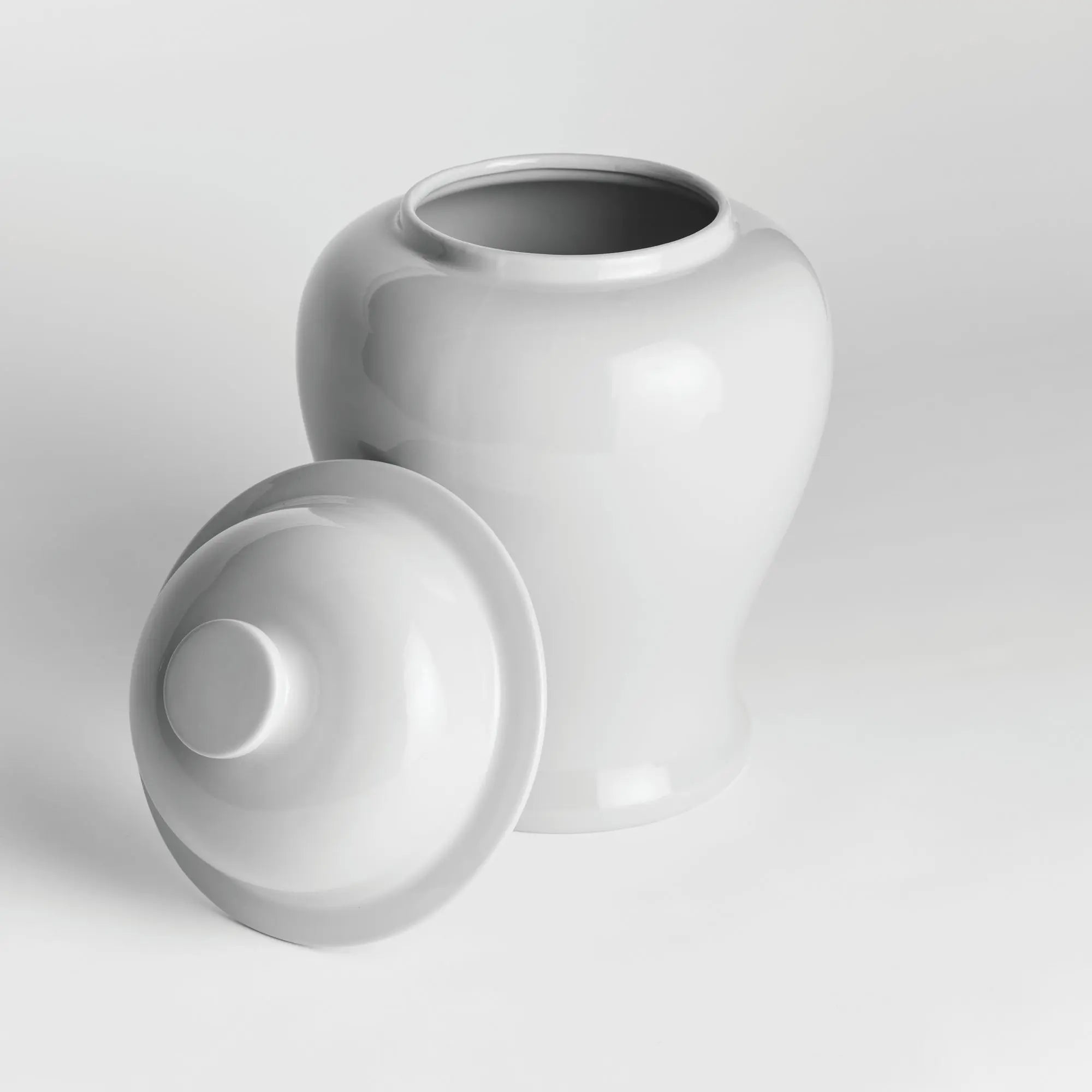 Koa Lidded Mini Wide Ginger Jar – Small or Large | Green, Blue, or White Ceramic - Villa Decor & Design