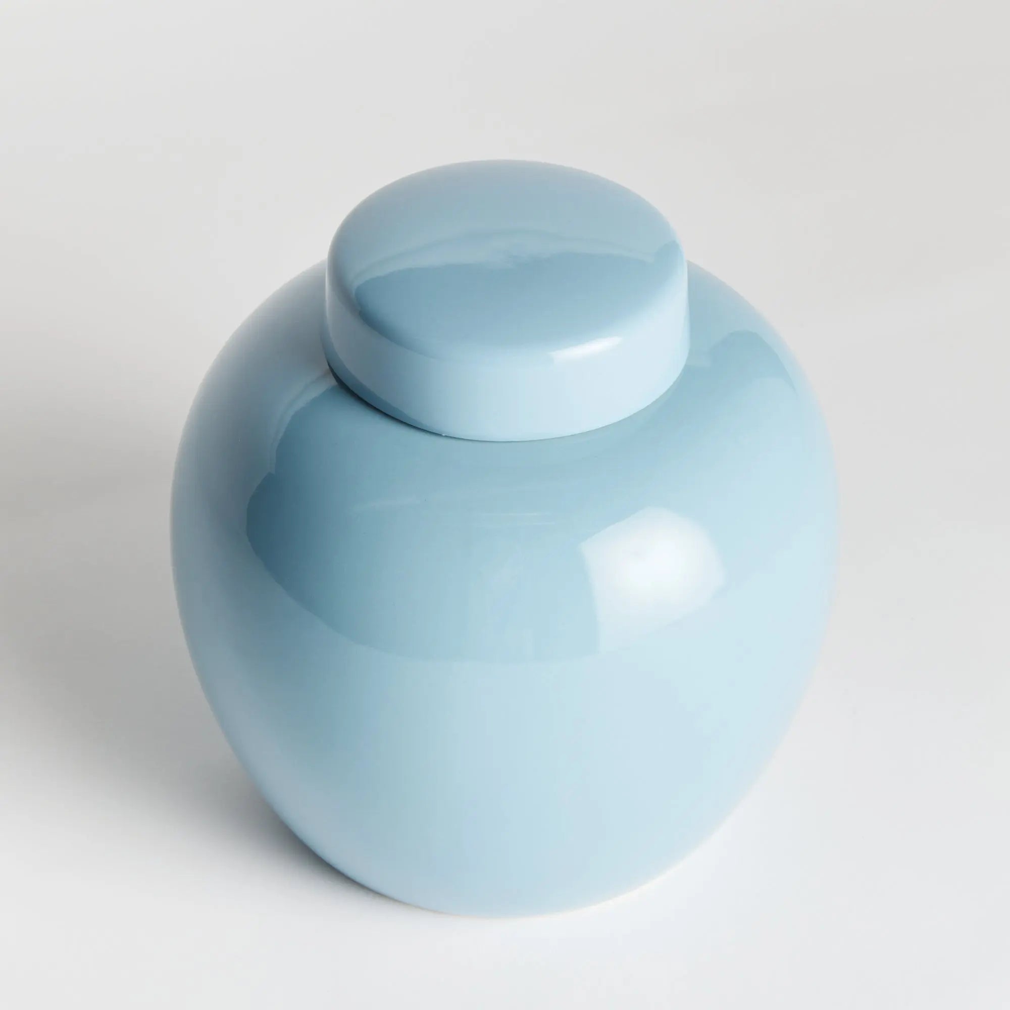 Koa Lidded Ceramic Jar – Modern Ginger Jar in White or Blue - Villa Decor & Design