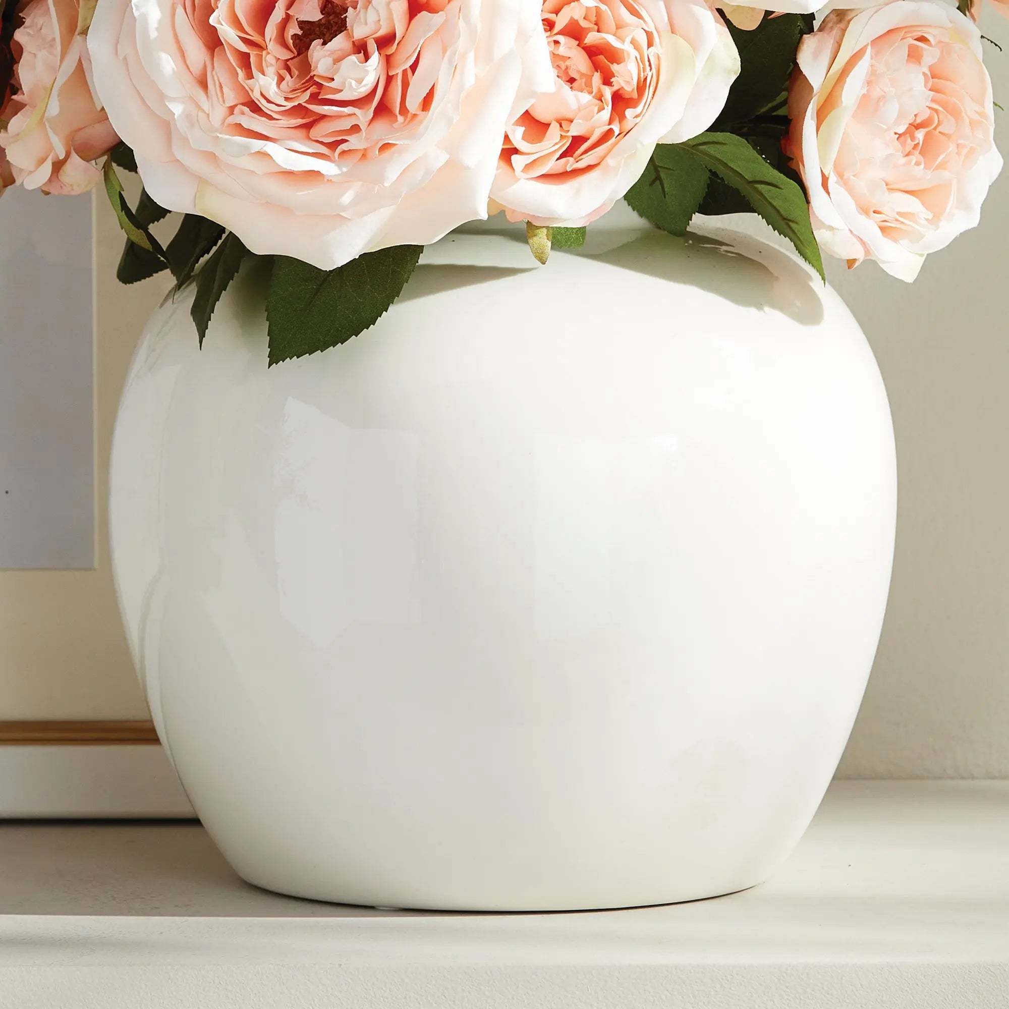 Koa Lidded Ceramic Jar – Modern Ginger Jar in White or Blue - Villa Decor & Design