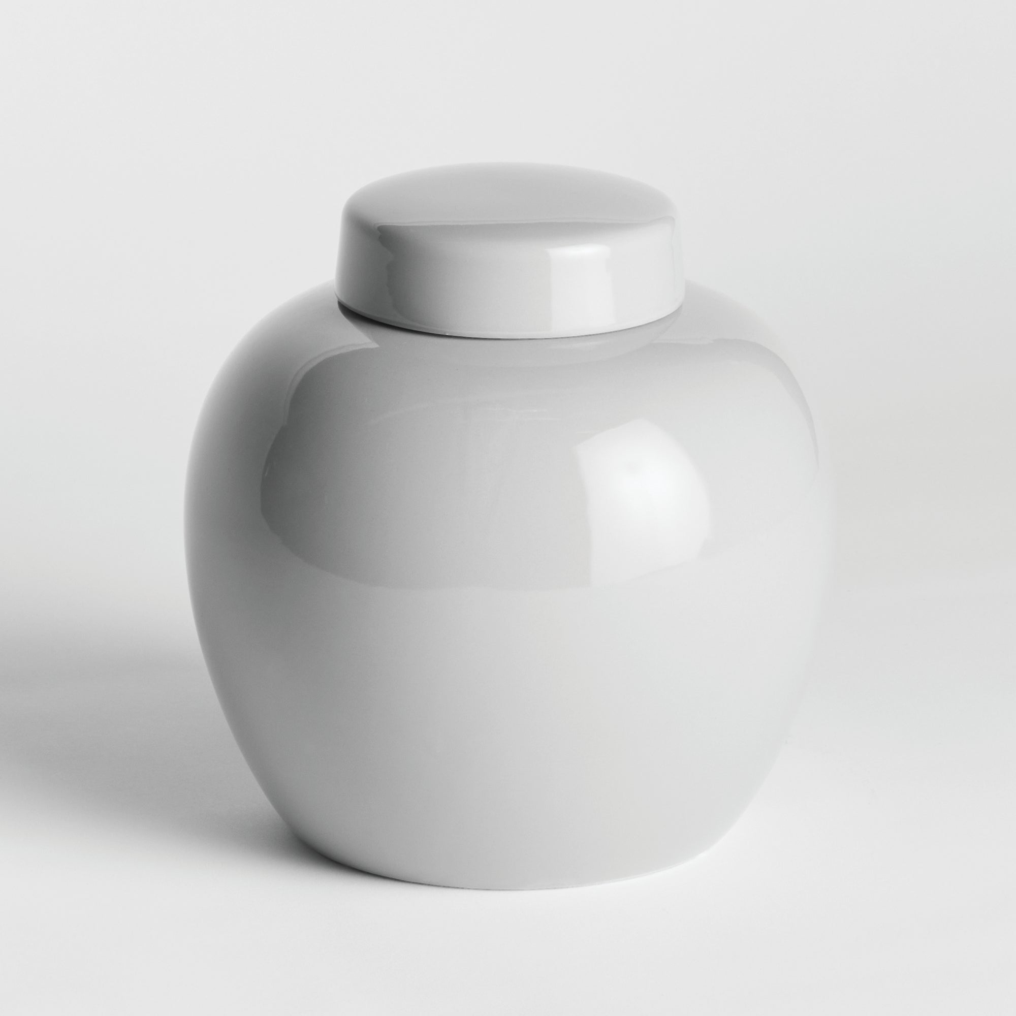 Koa Lidded Ceramic Jar – Modern Ginger Jar in White or Blue