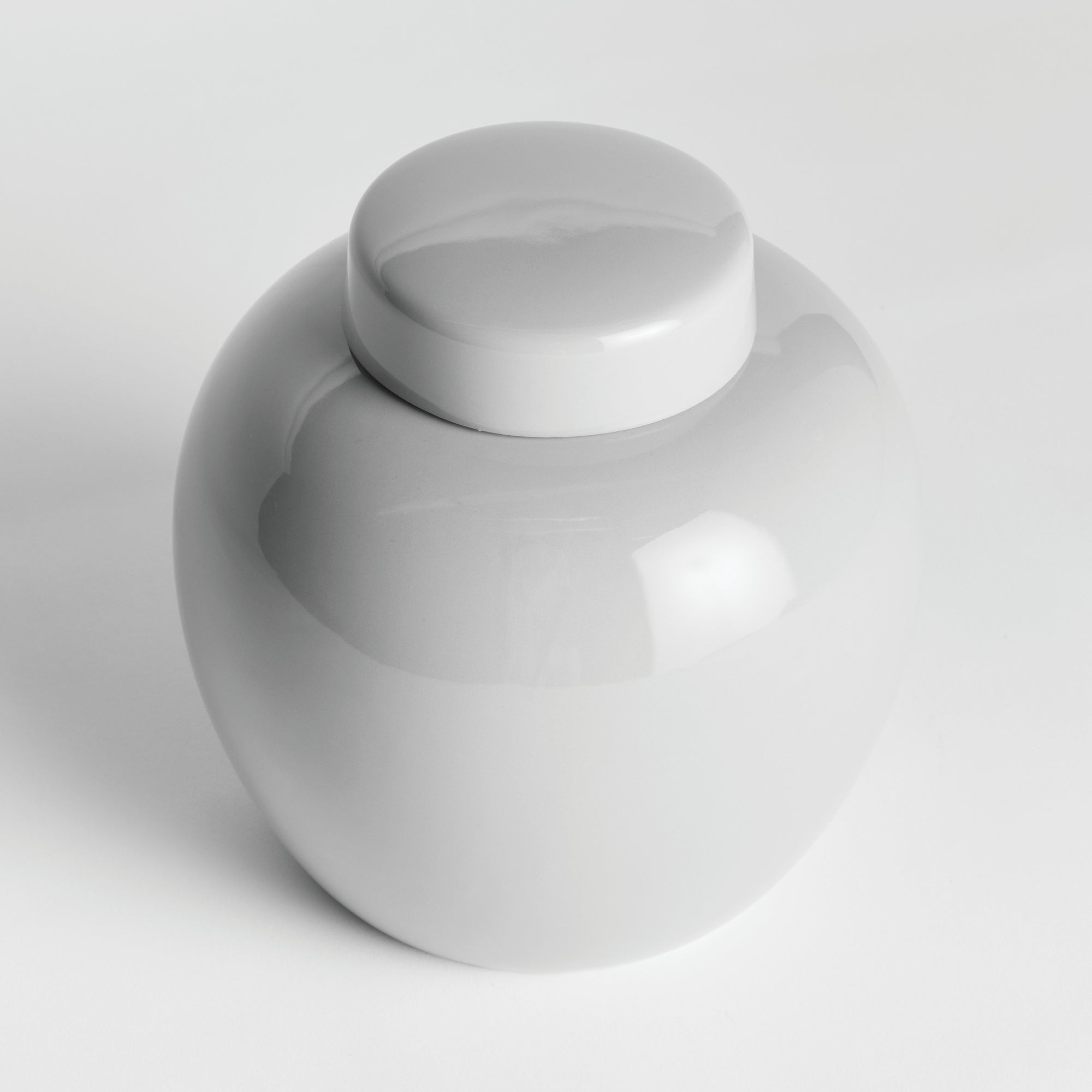 Koa Lidded Ceramic Jar – Modern Ginger Jar in White or Blue