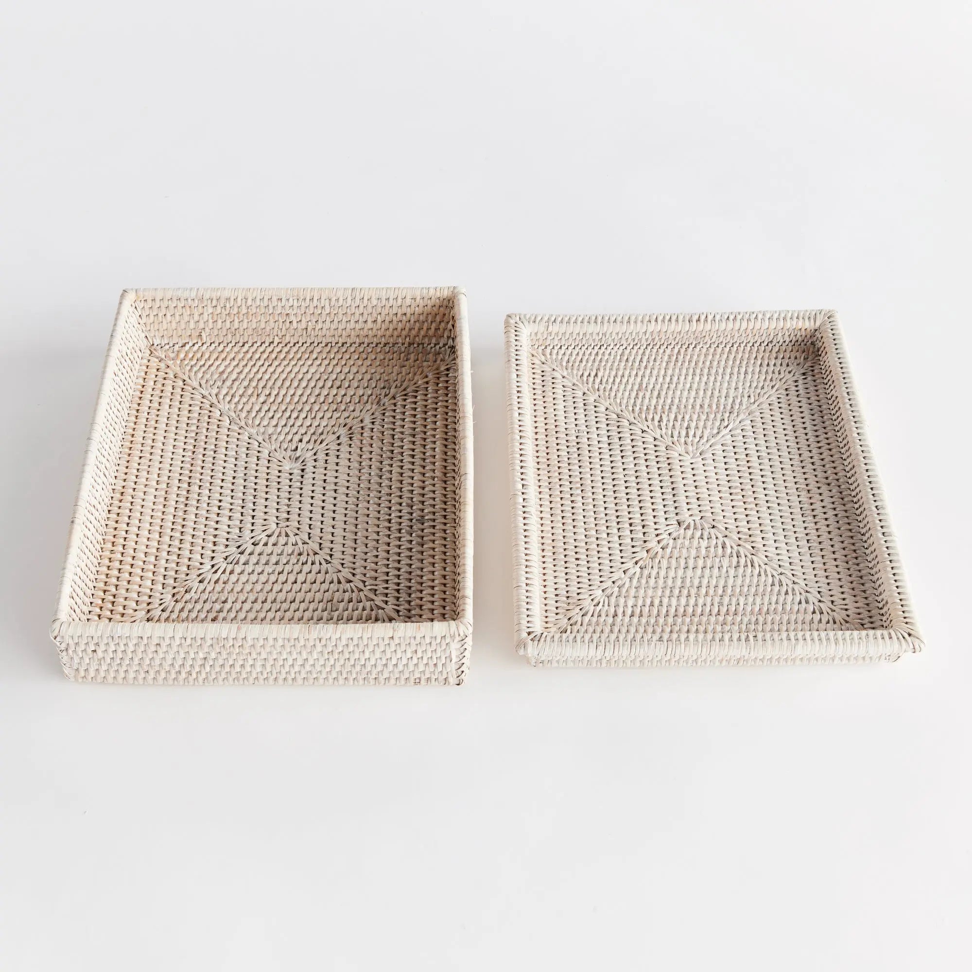 Whitewash Rattan Letter Box with Lid