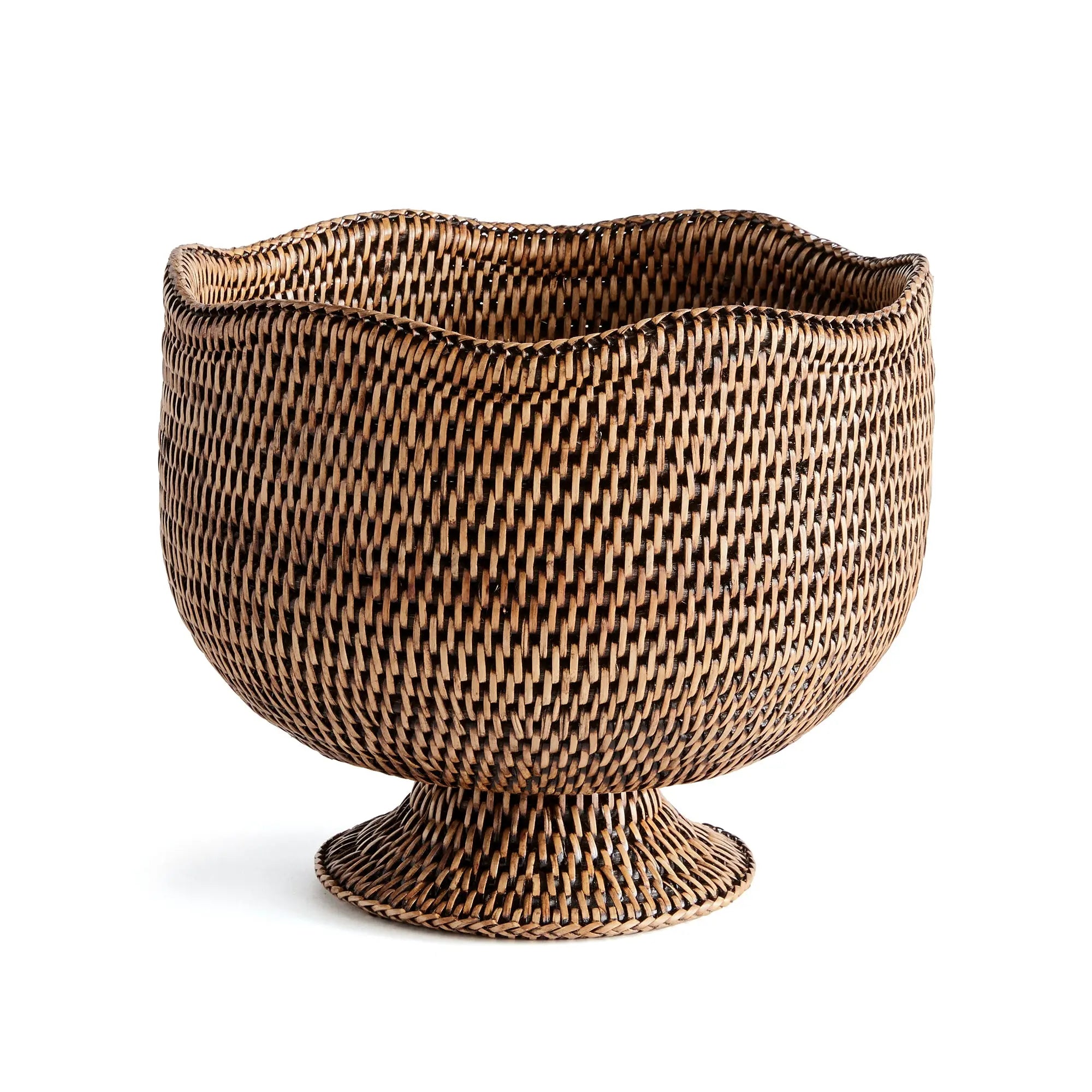 Burma Rattan Footed Cachepot - Warm Brown