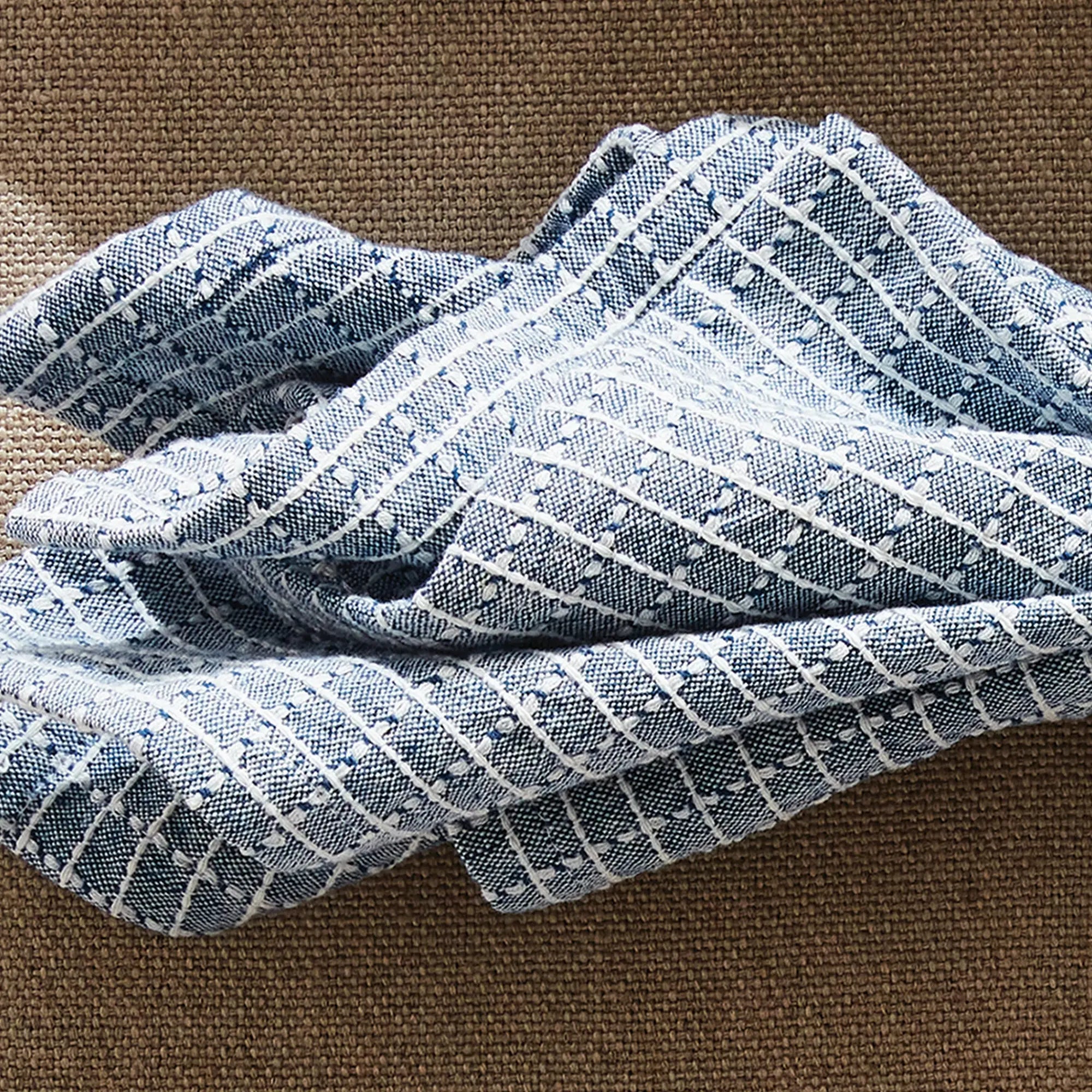 Brenna Blue Cotton Dinner Napkins