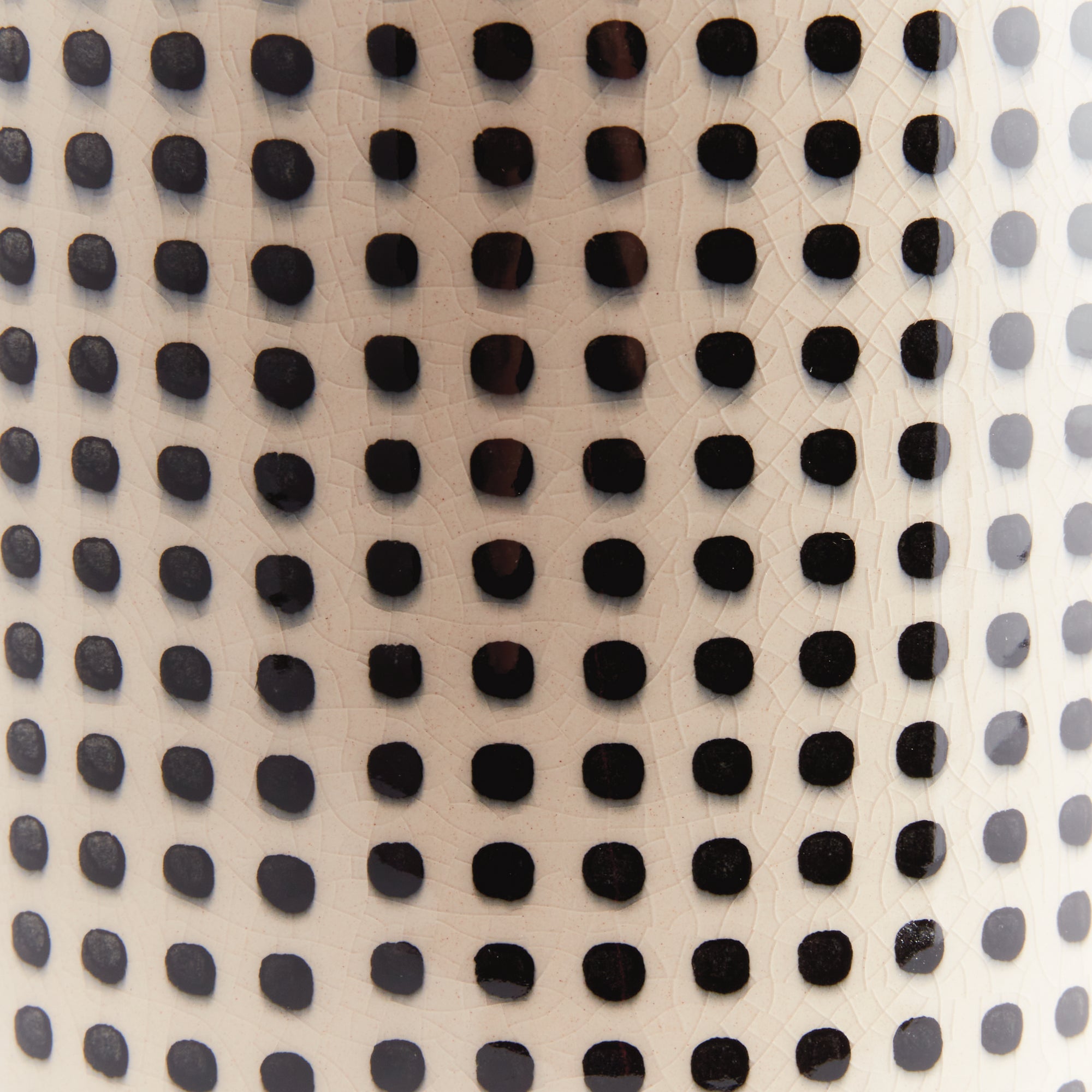 Mina Vase - handcrafted black and white ceramic vase with repeating dot pattern for transitional home décor and floral arrangements