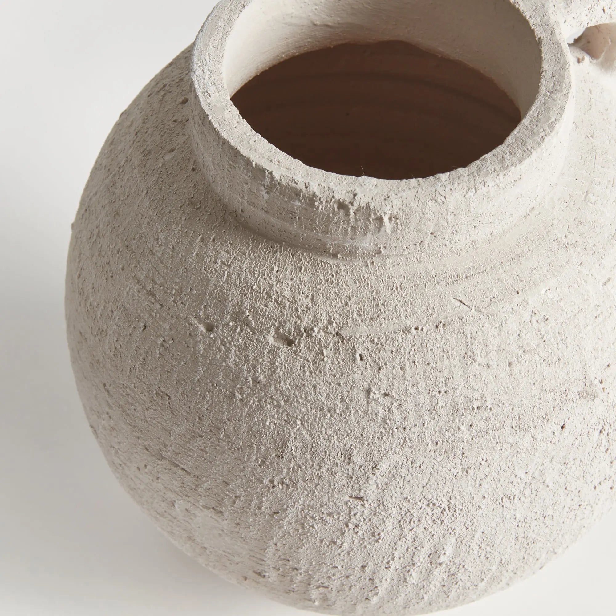 Gianna white terracotta vases – small, medium, and large