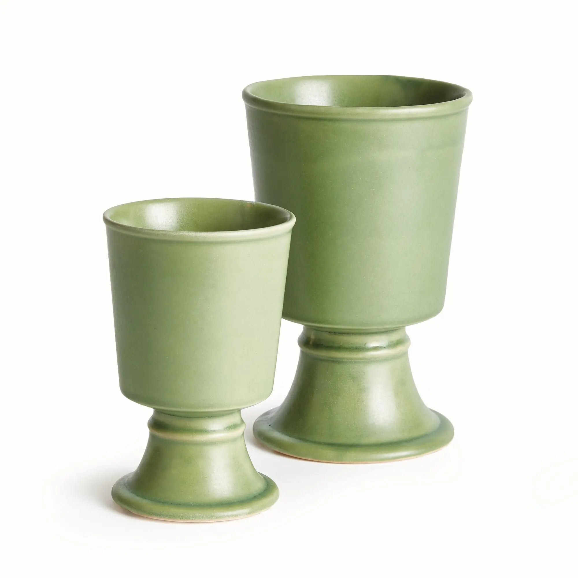 Kelcy Footed Cahcepots, SET OF 2 | GREEN