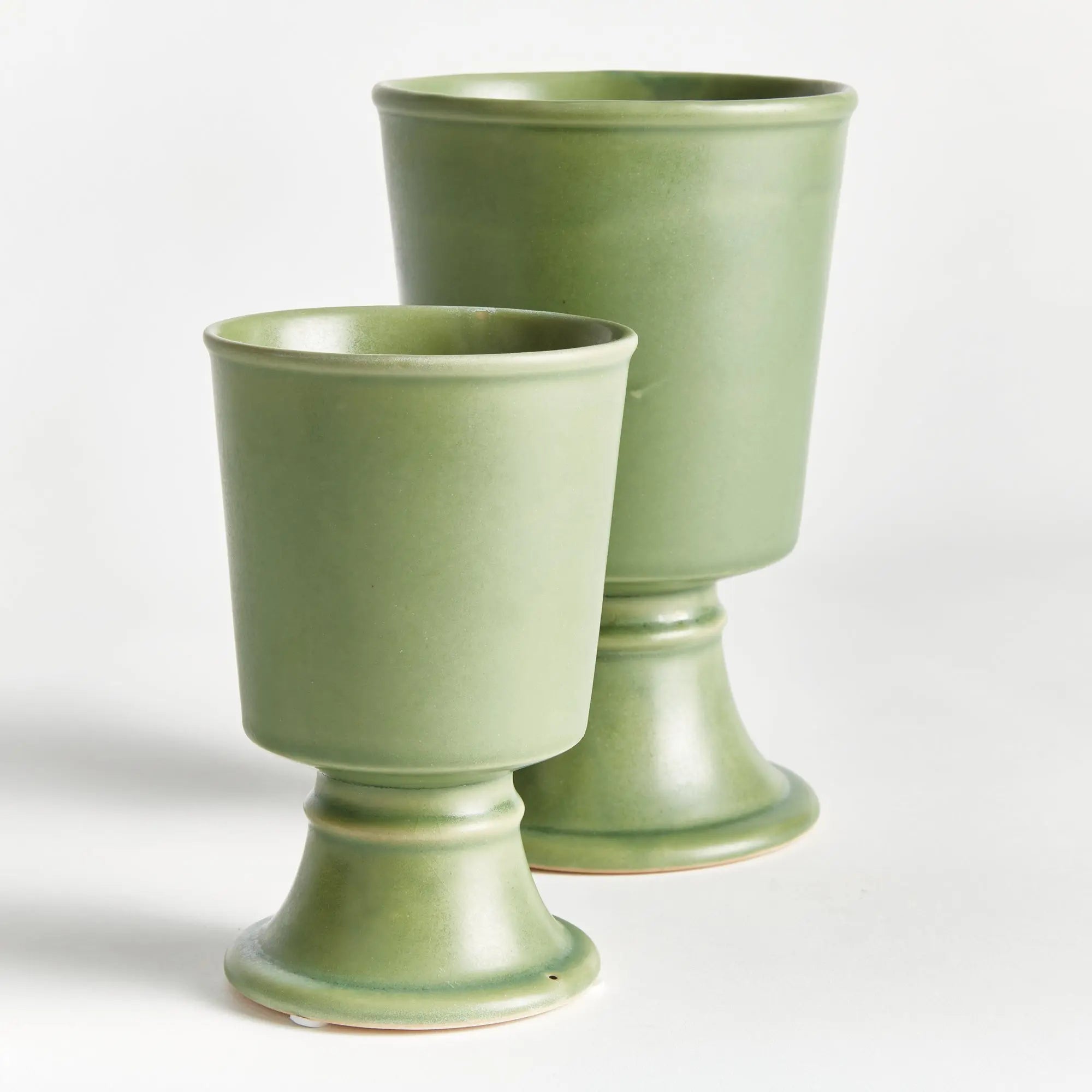 Kelcy Footed Cahcepots, SET OF 2 | GREEN