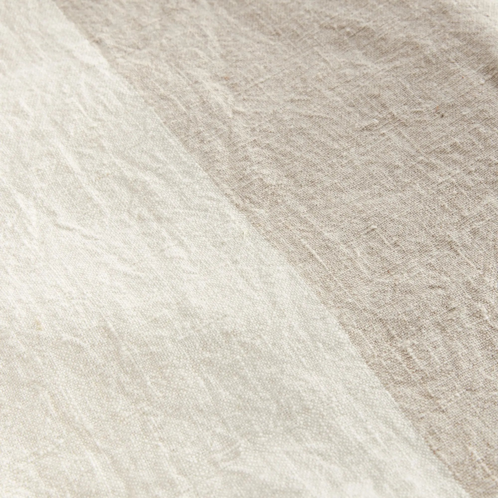 Anika European Linen Throw - FLAX/IVORY