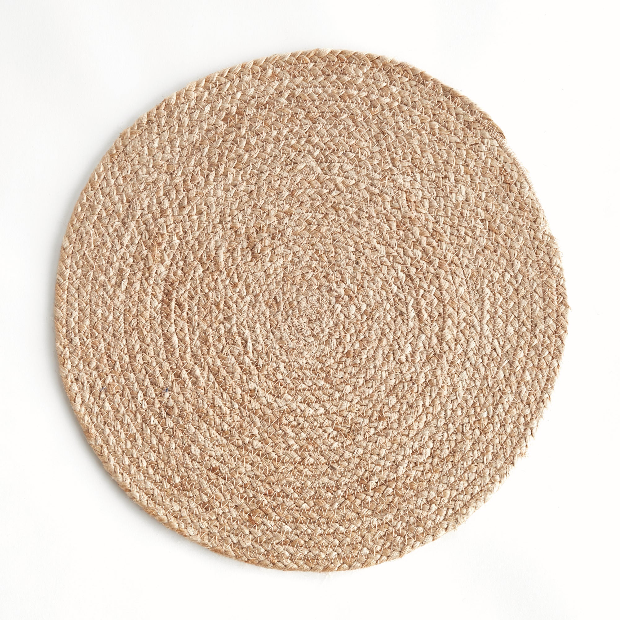 Jute Coil Round Placemats – Set of 8 | Natural with Color Trim Options