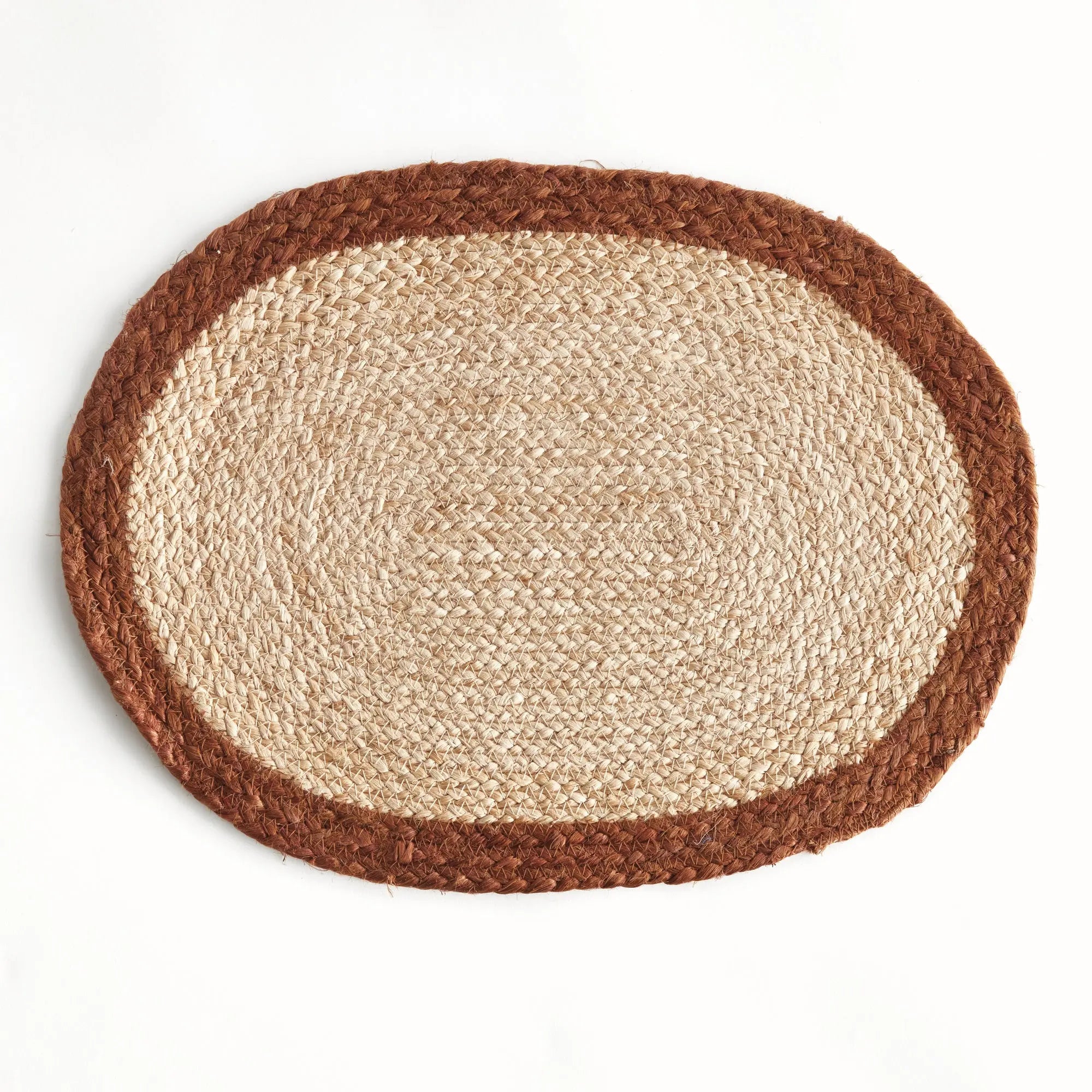 Jute Placemats – Set of 8 | Natural with Color Trim Options - Villa Decor & Design