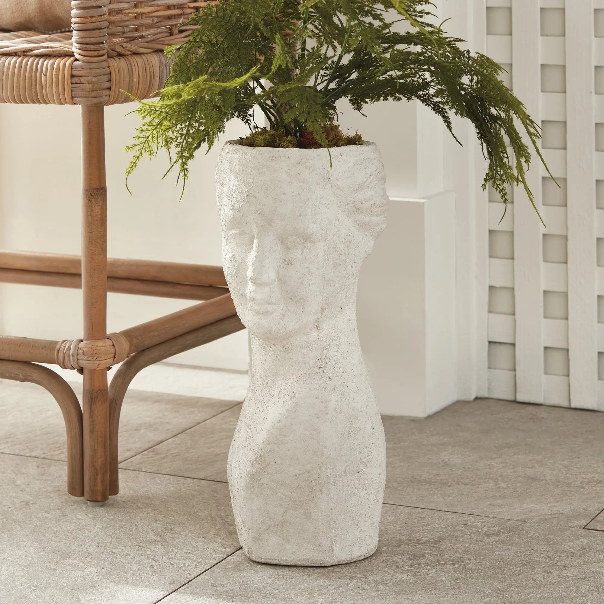 Weathered Garden Female Bust Planter | Limestone Finish Napa Home & Garden