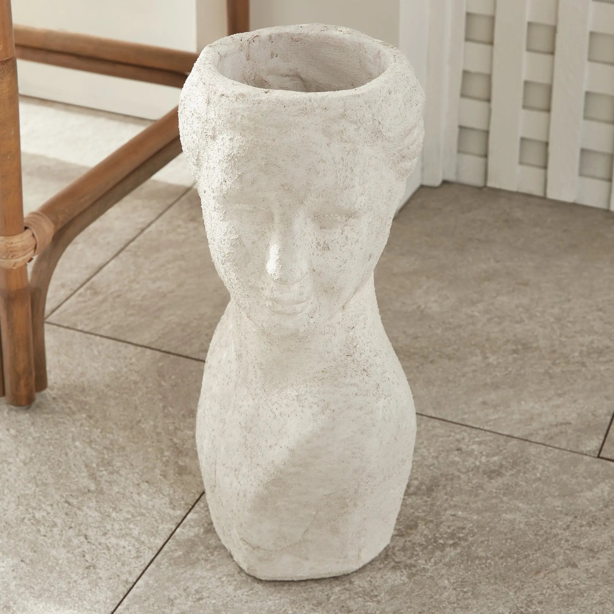 Weathered Garden Female Bust Planter | Limestone Finish Napa Home & Garden