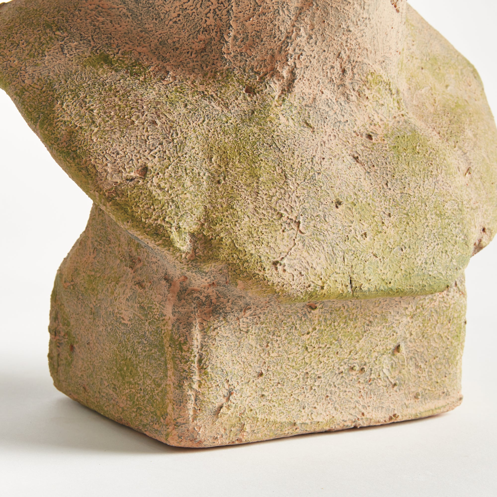 Weathered Garden Male Bust Planter | Moss Terracotta Finish