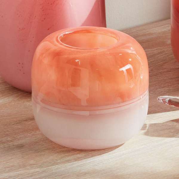 Melora Vase - Small or Large Melon Ombre Mouth-Blown Glass - Villa Decor & Design