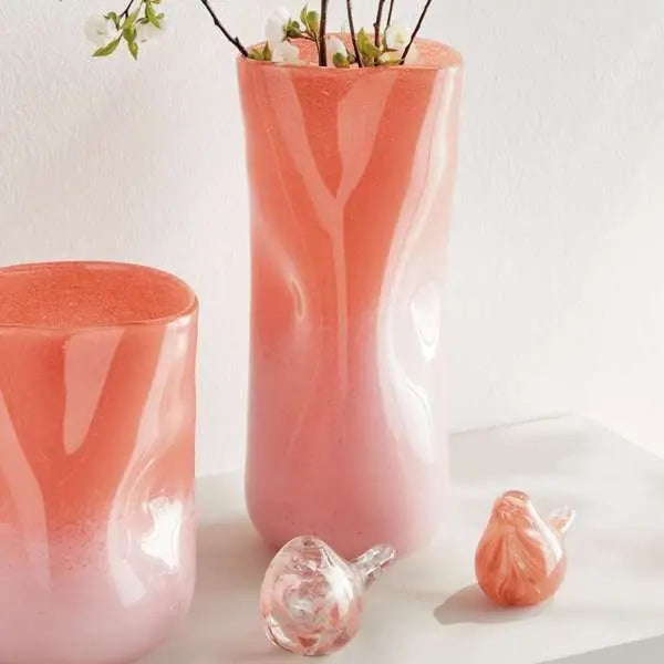 Malina Vase - Melon Ombre Mouth-Blown Glass (3 Styles) - Villa Decor & Design