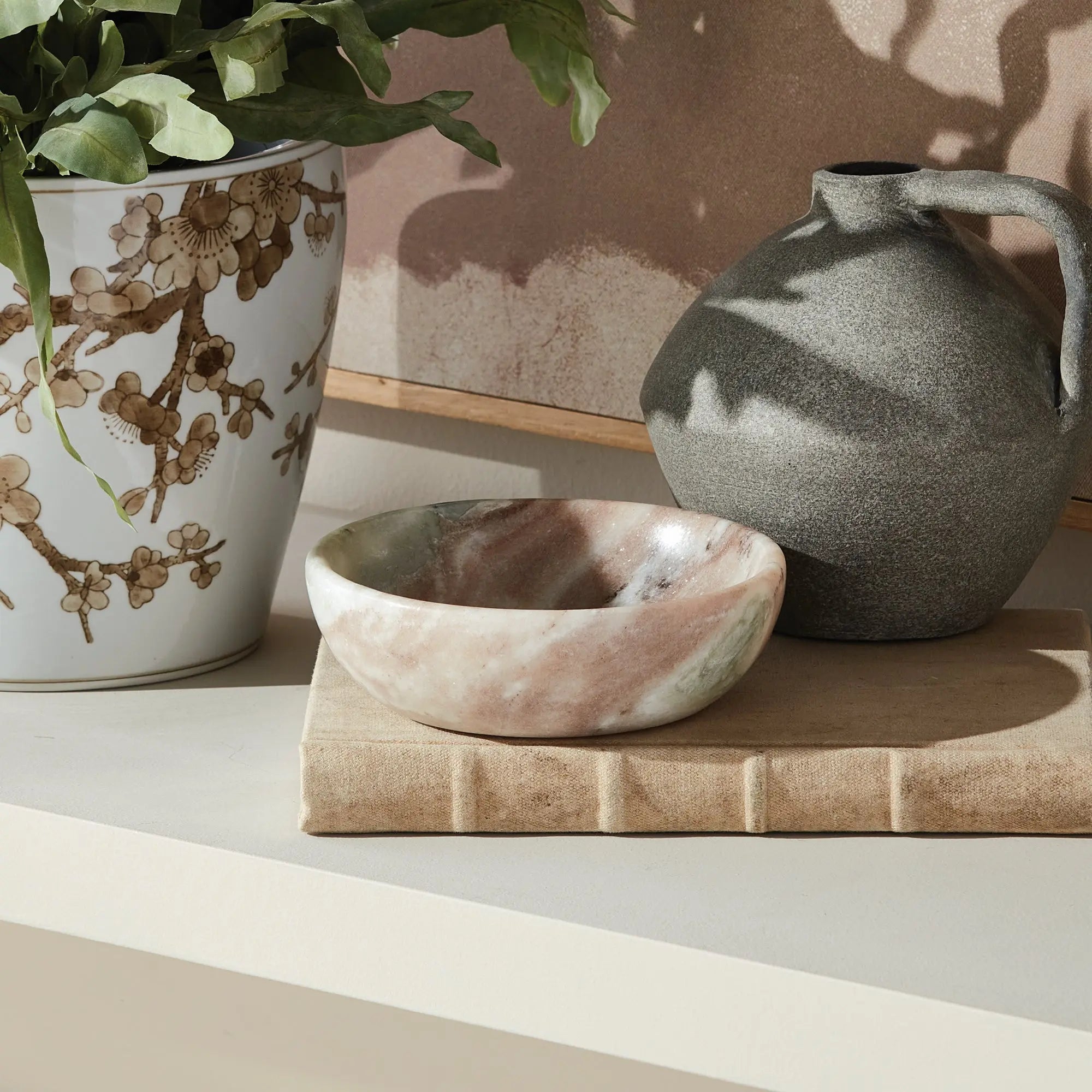 Josephine marble bowl with natural brown veining