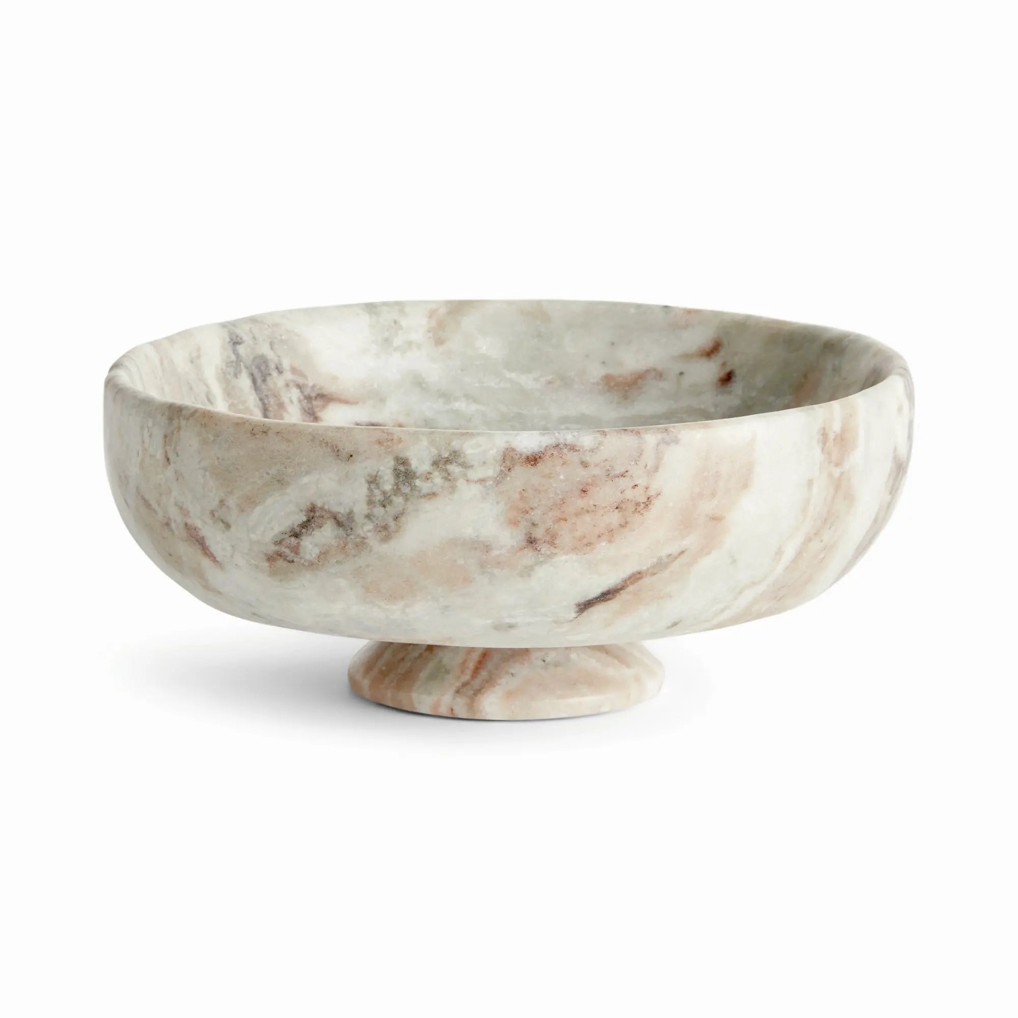 Josephine marble footed bowl with natural brown veining