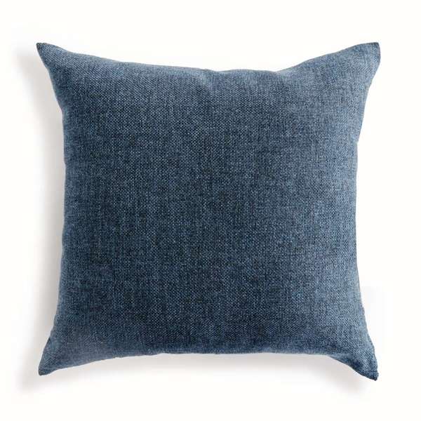 Bevin Indoor-Outdoor Pillow - Dark Blue Jacquard | Recycled Fiber Insert