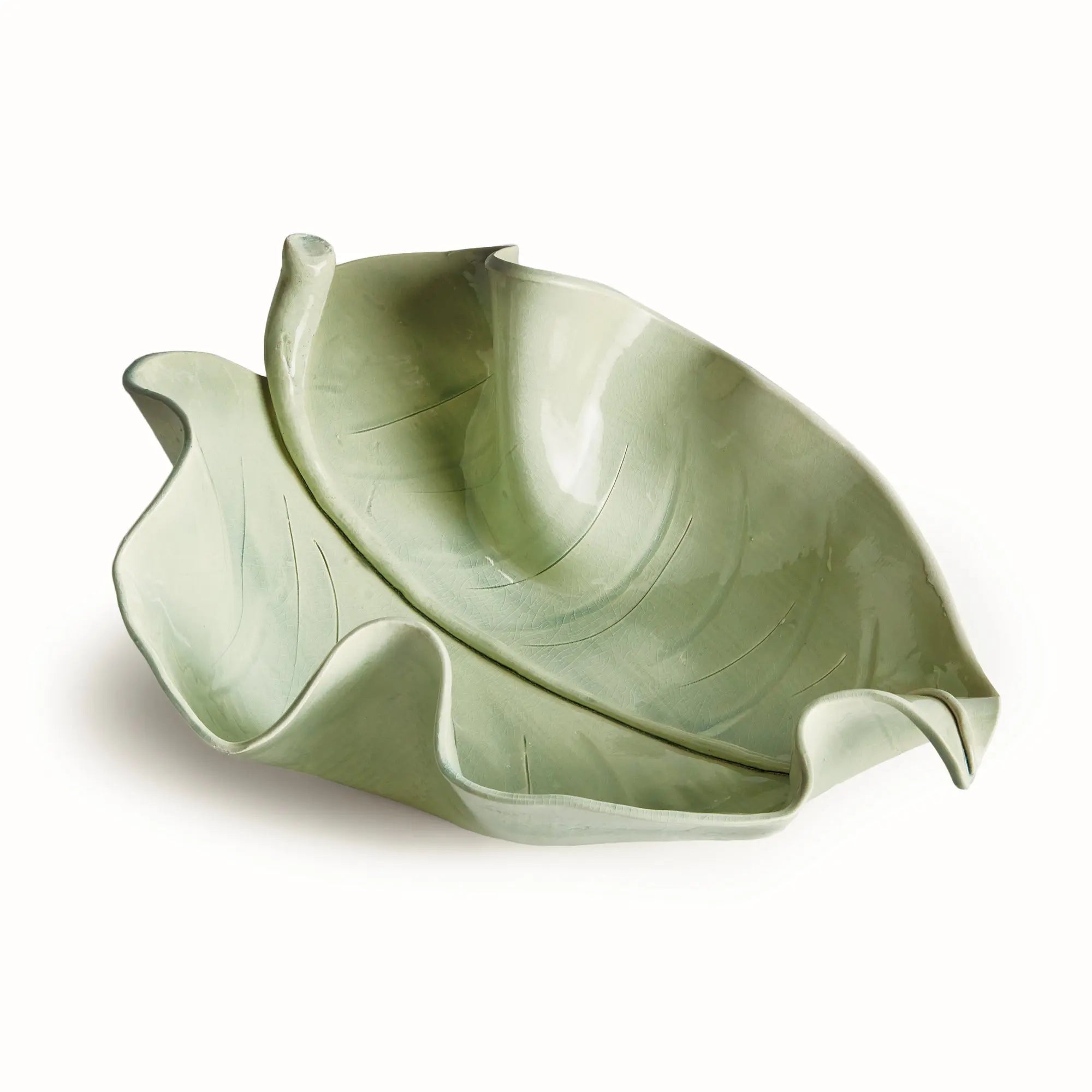 MORICENTO LEAF SCULPTURE LARGE - CELADON