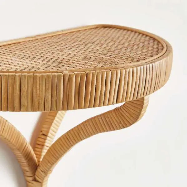 Cambria Woven Wall Bracket - Rattan Wrapped Coastal Wall Shelf - Villa Decor & Design