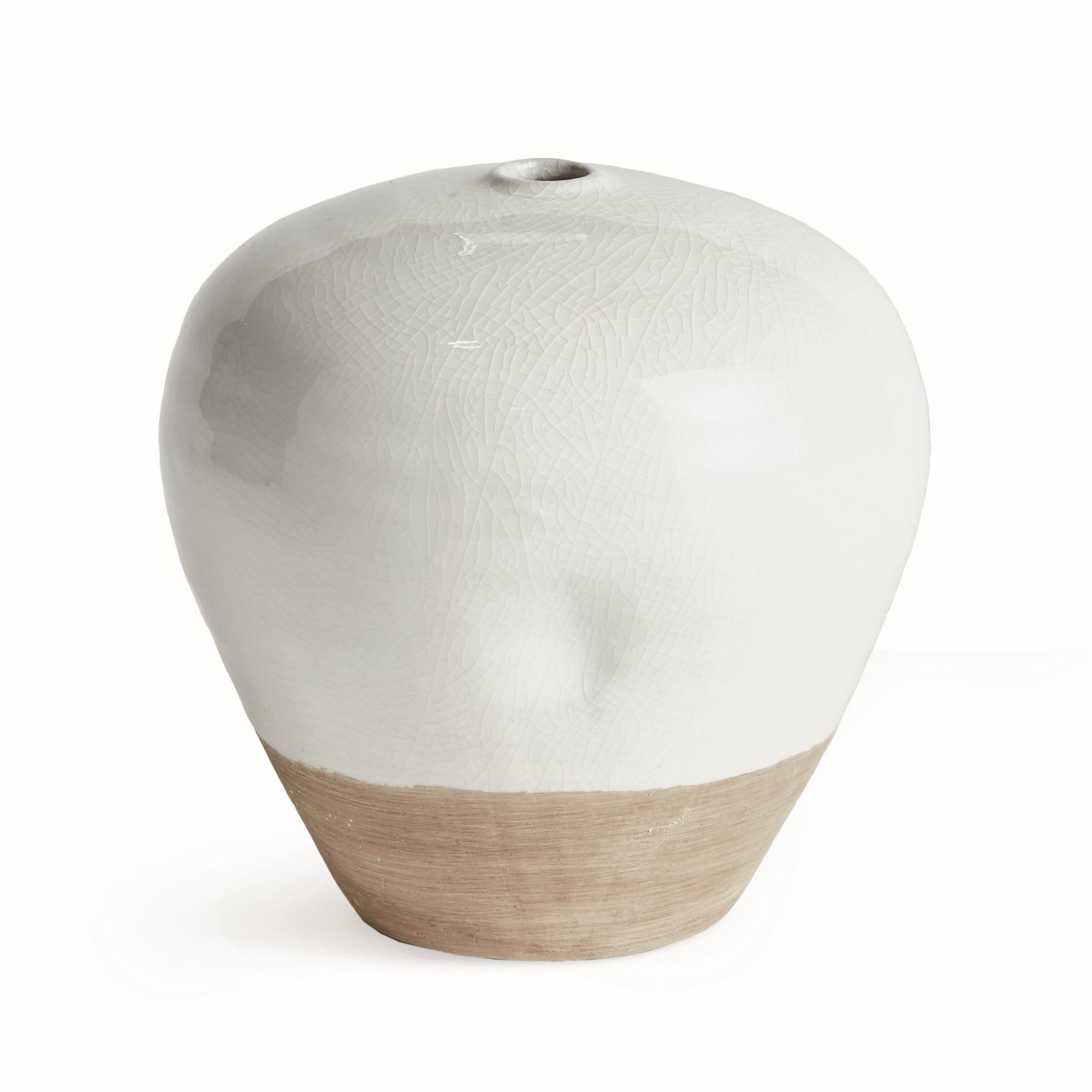 Layton Vase – Small & Large | Glossy White Reactive Glaze with Natural Clay Base