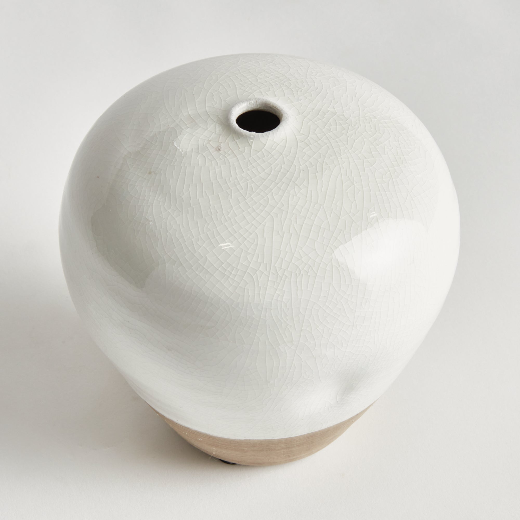 Layton Vase – Small & Large | Glossy White Reactive Glaze with Natural Clay Base