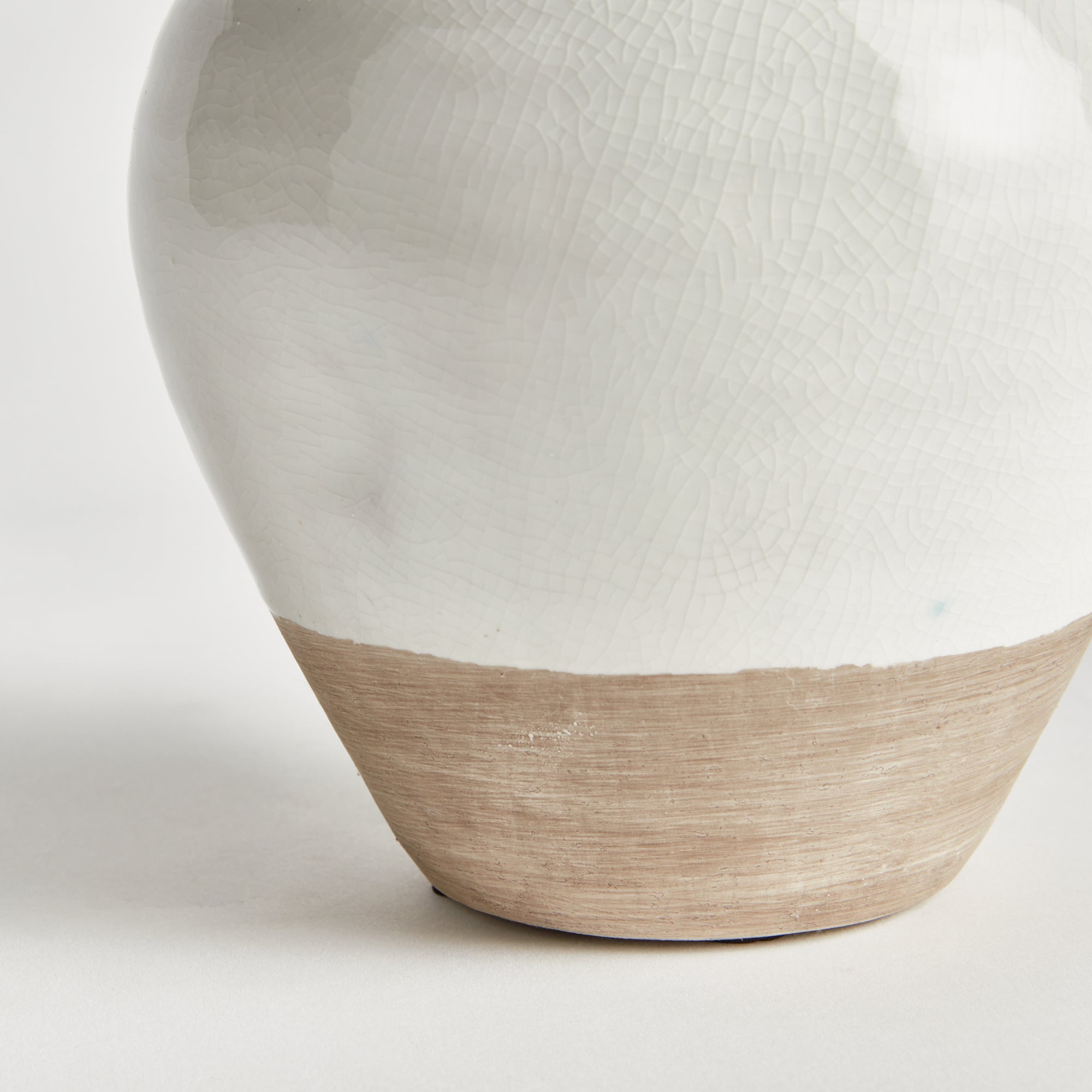 Layton Vase – Small & Large | Glossy White Reactive Glaze with Natural Clay Base