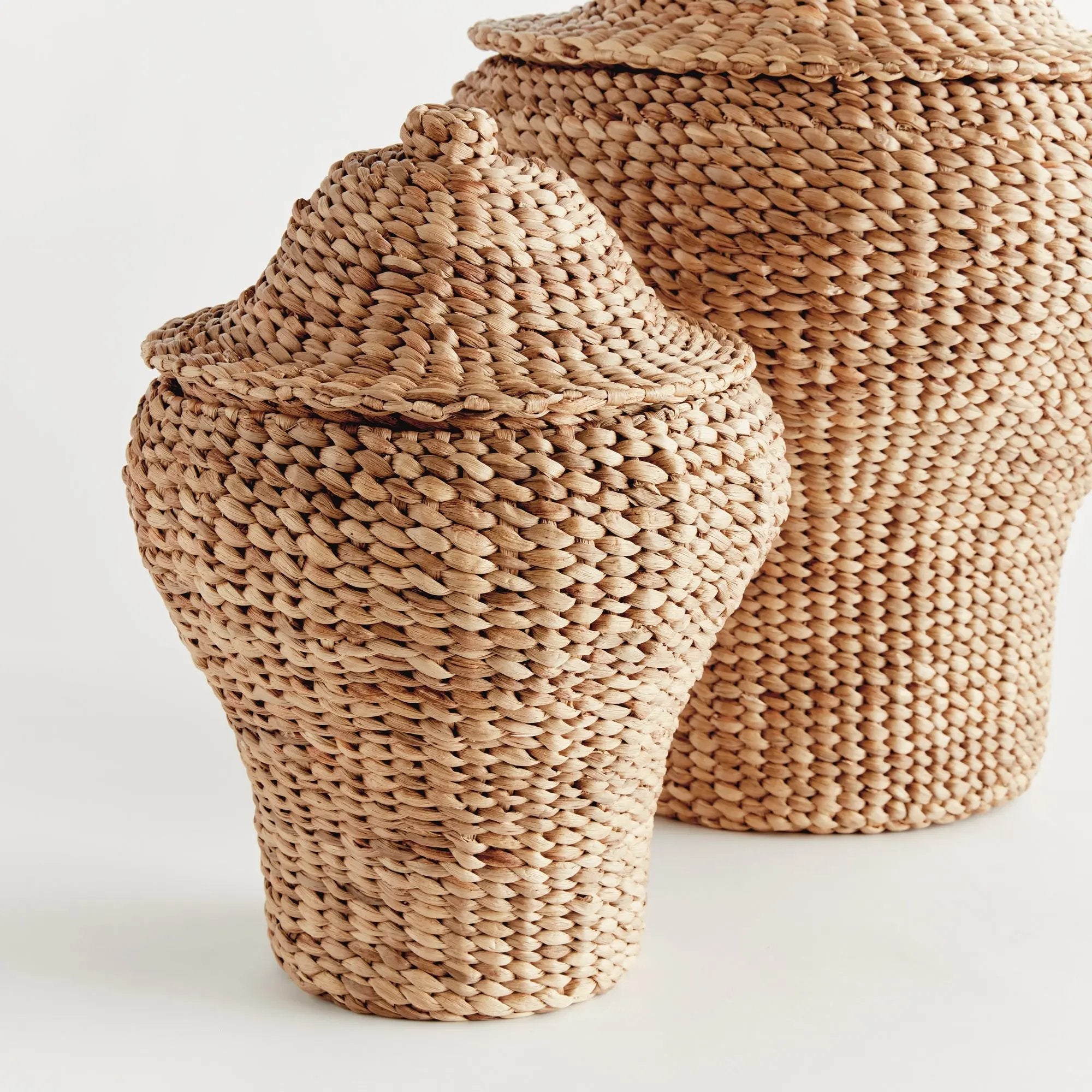 Water Hyacinth Ginger Jars – Set of 2 | Woven Decorative Jars Napa Home & Garden