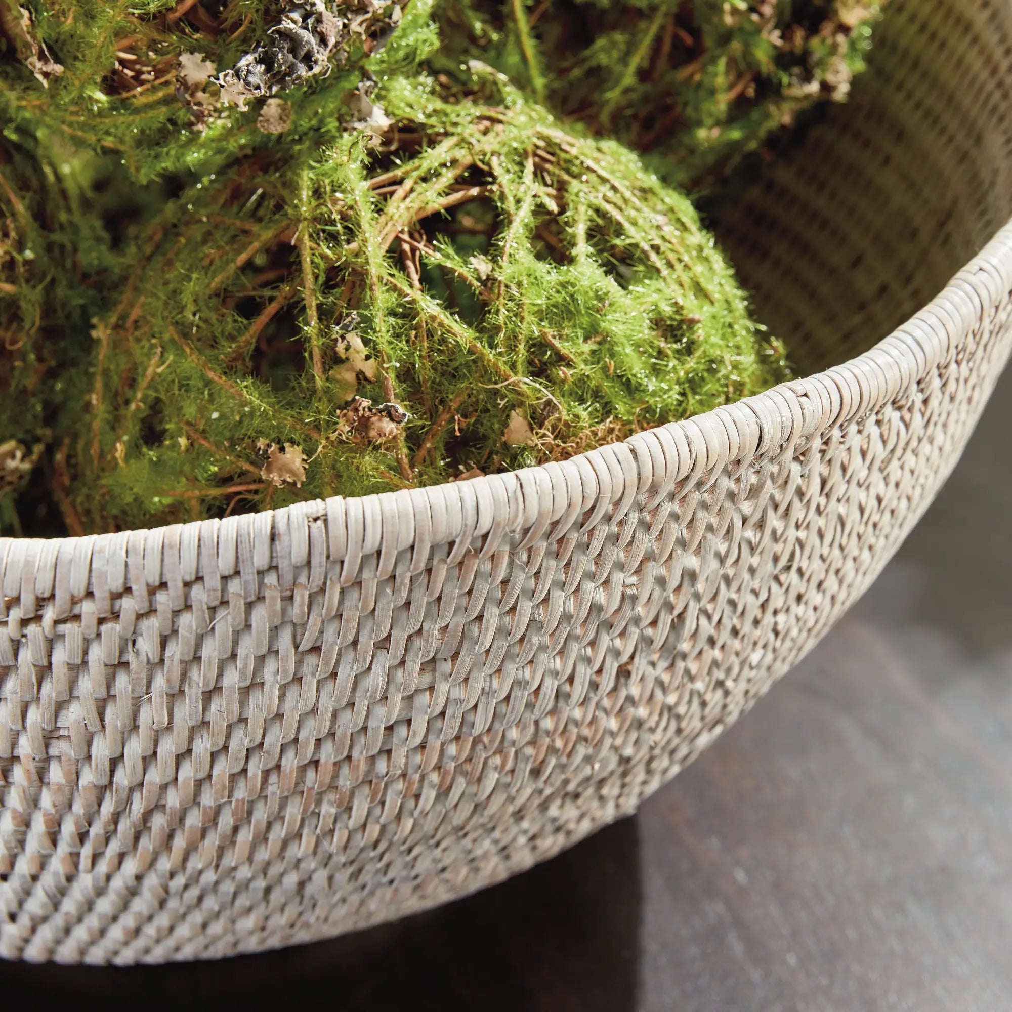 Burma Rattan Scalloped Edge Bowl - LARGE
