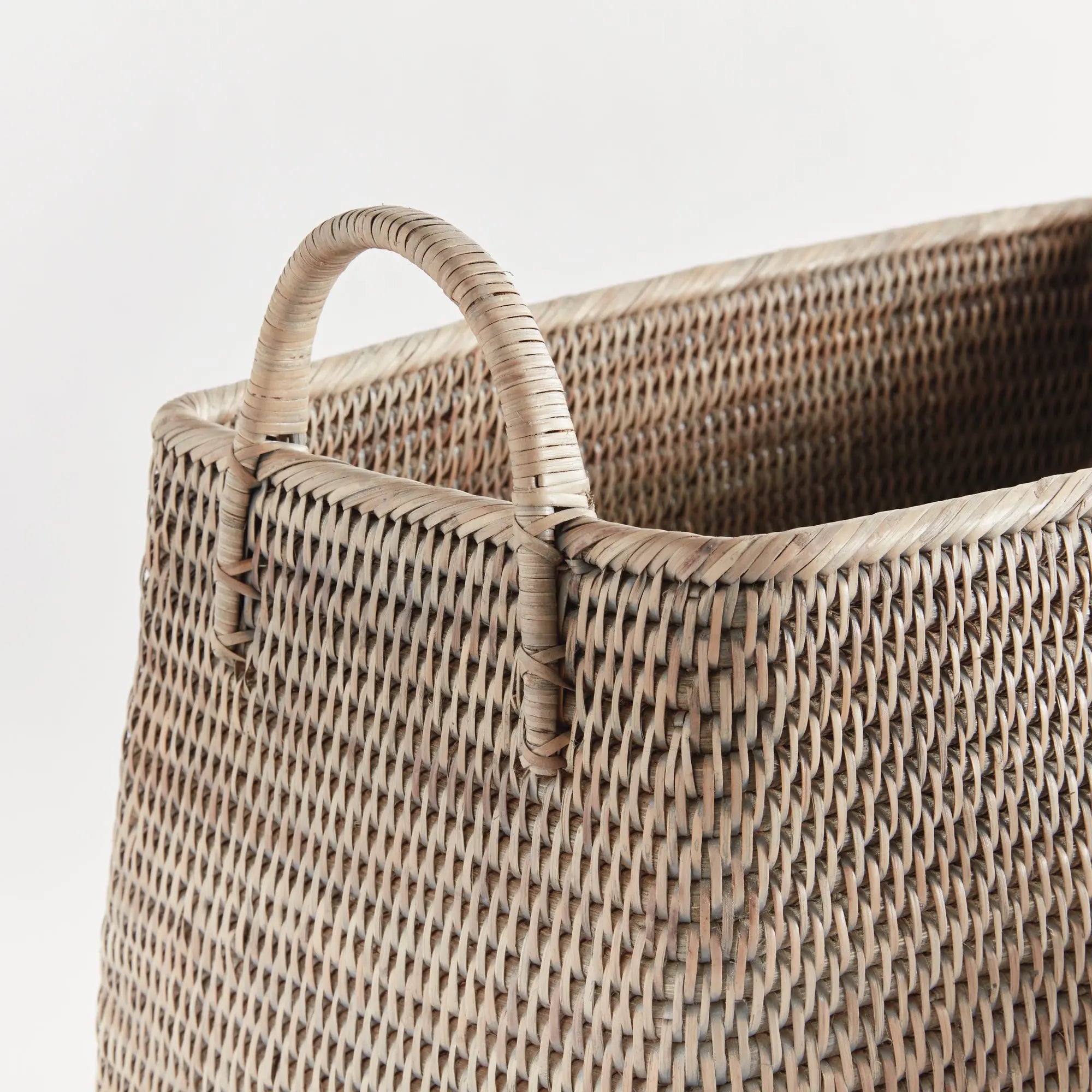 Handwoven Wicker Magazine Holders - Graywash