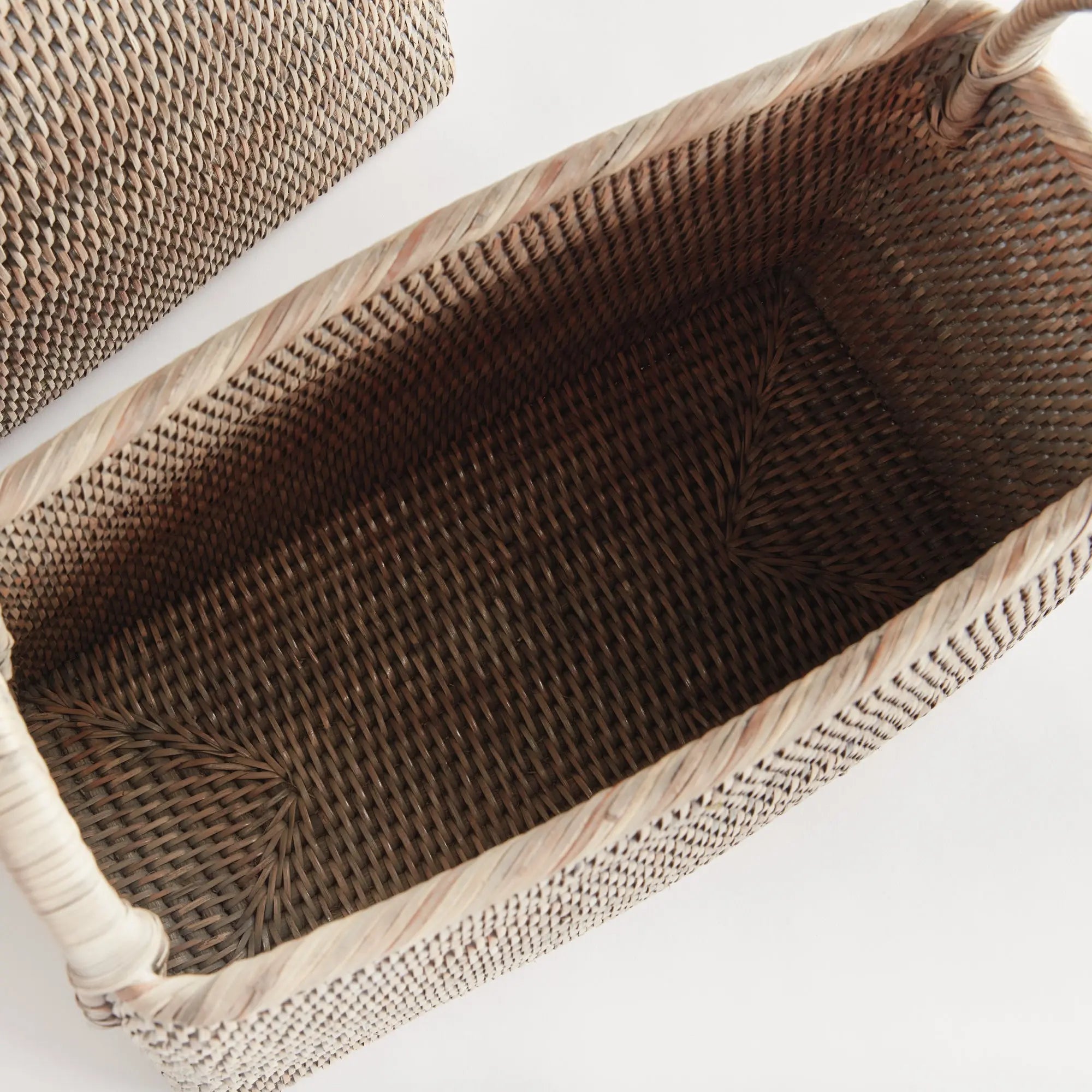 Handwoven Wicker Magazine Holders - Graywash