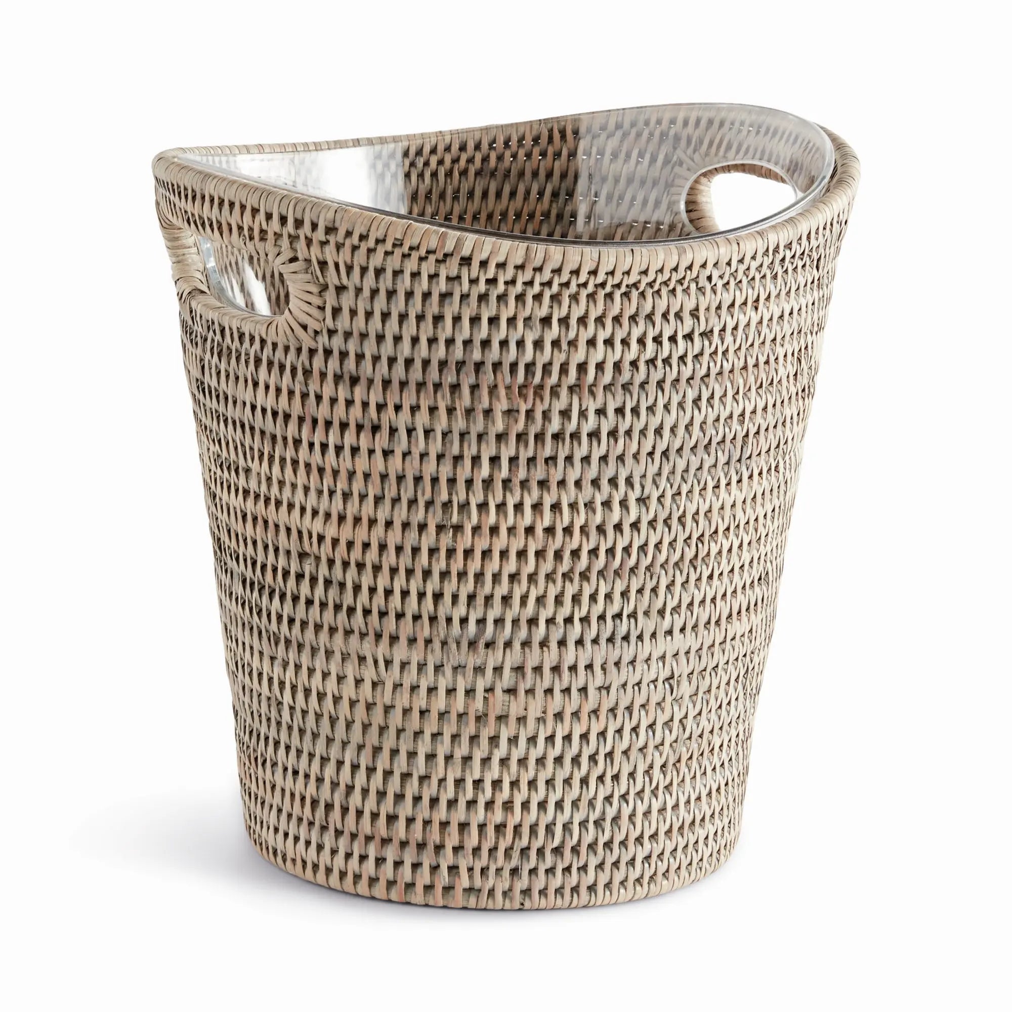 Burma Rattan Beverage Tub - Graywash | SMALL, barware, rattan beverage container, coastal barware
