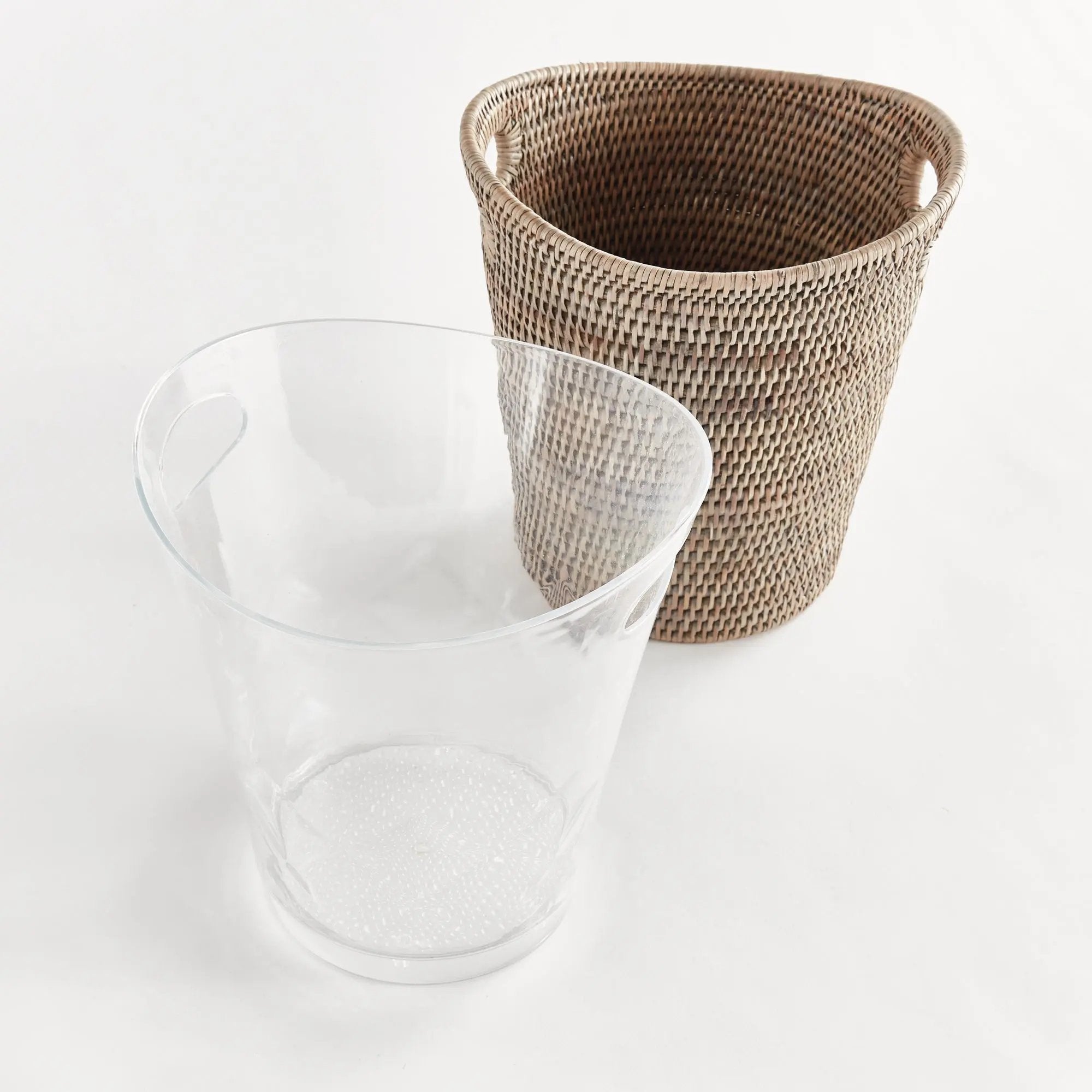 Burma Rattan Beverage Tub - Graywash | SMALL