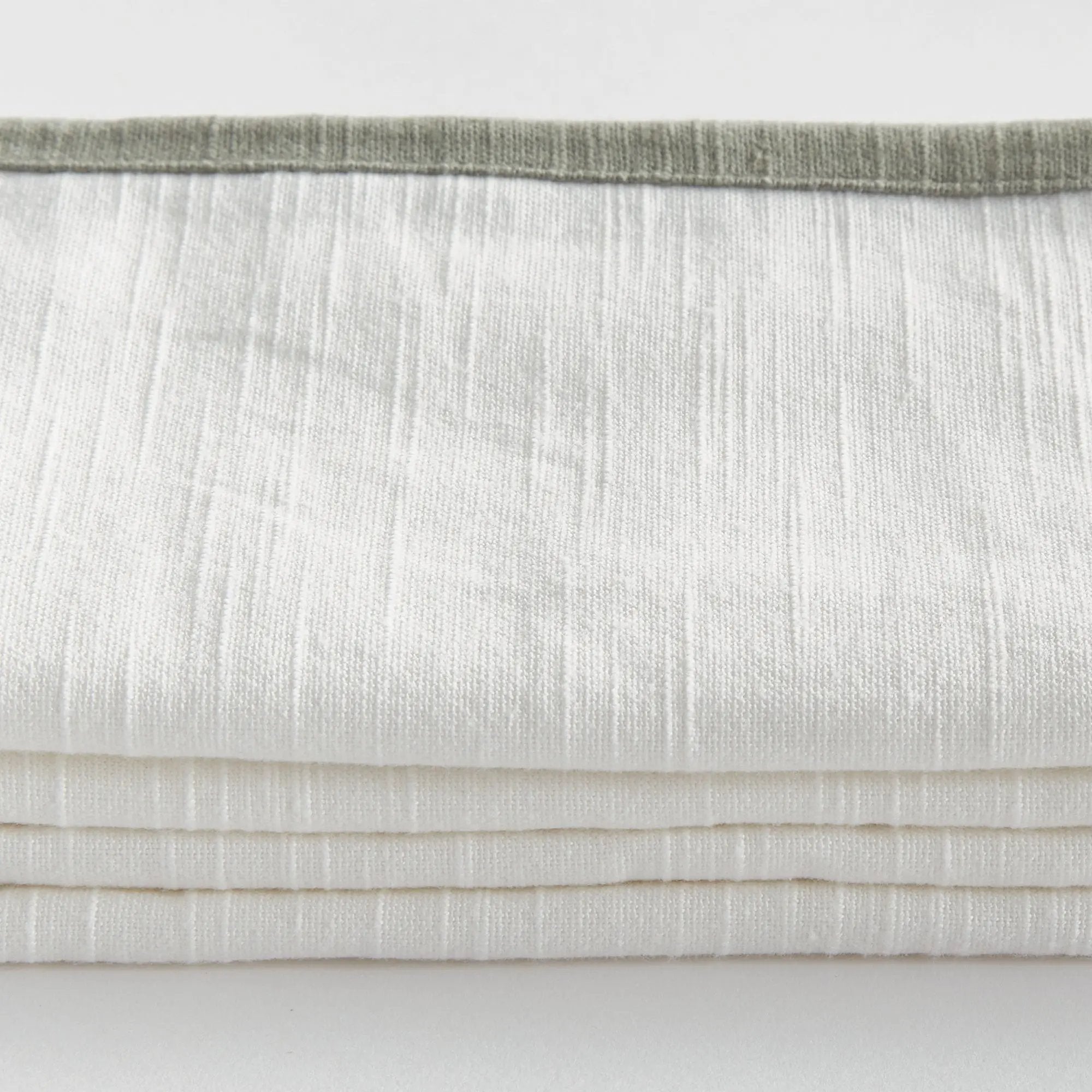 Quinn Dinner Napkins (White/Grey), SET OF 4