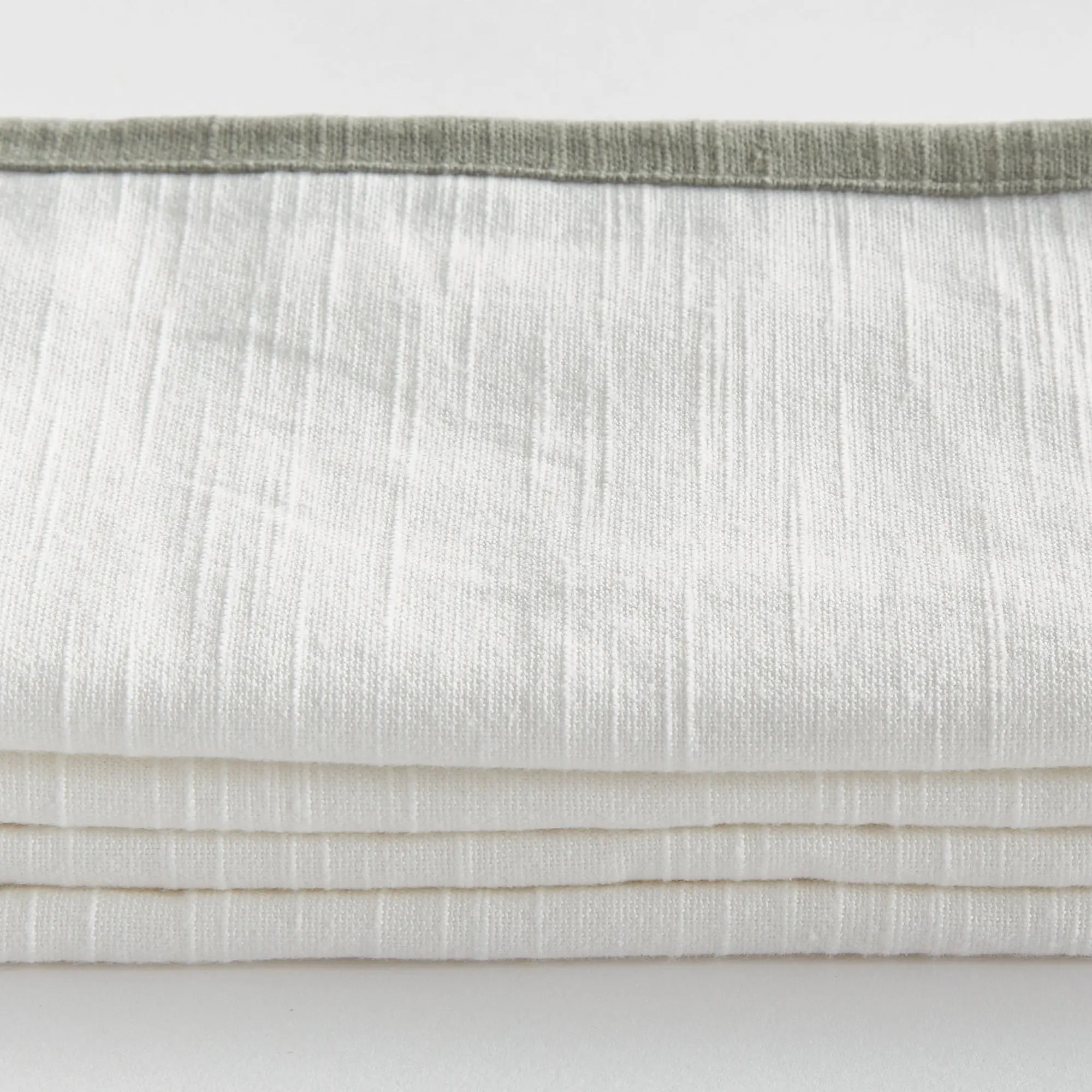 Quinn Dinner Napkins (White/Grey), SET OF 4