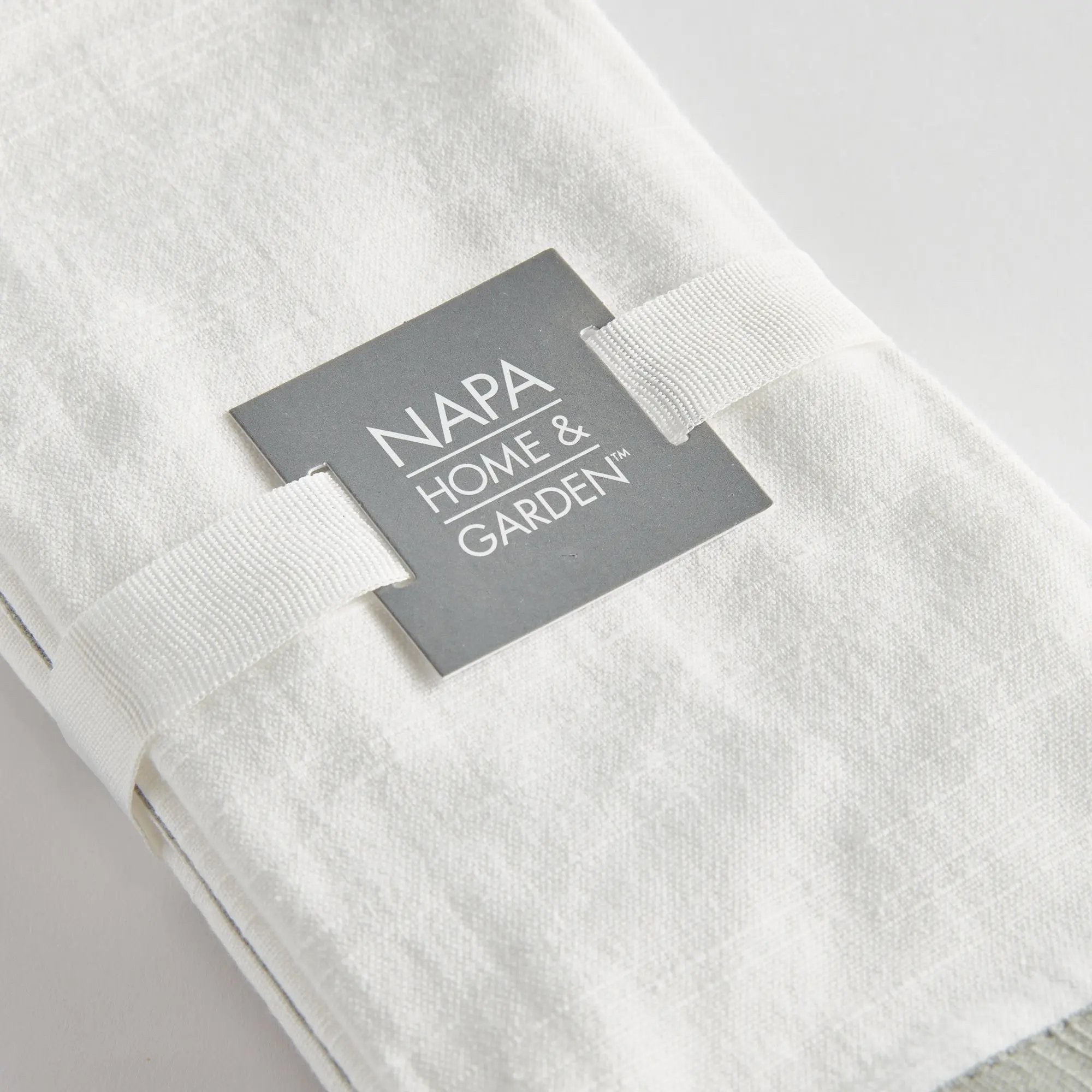 Quinn Dinner Napkins (White/Grey), SET OF 4