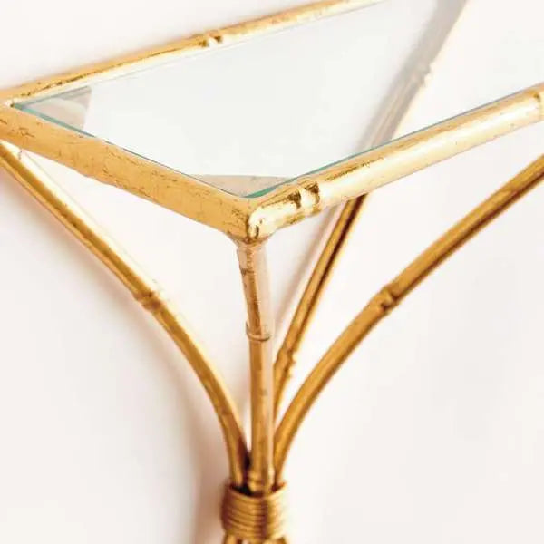 Daphne Wall Bracket - Mirrored Gold Coastal Wall Shelf - Villa Decor & Design