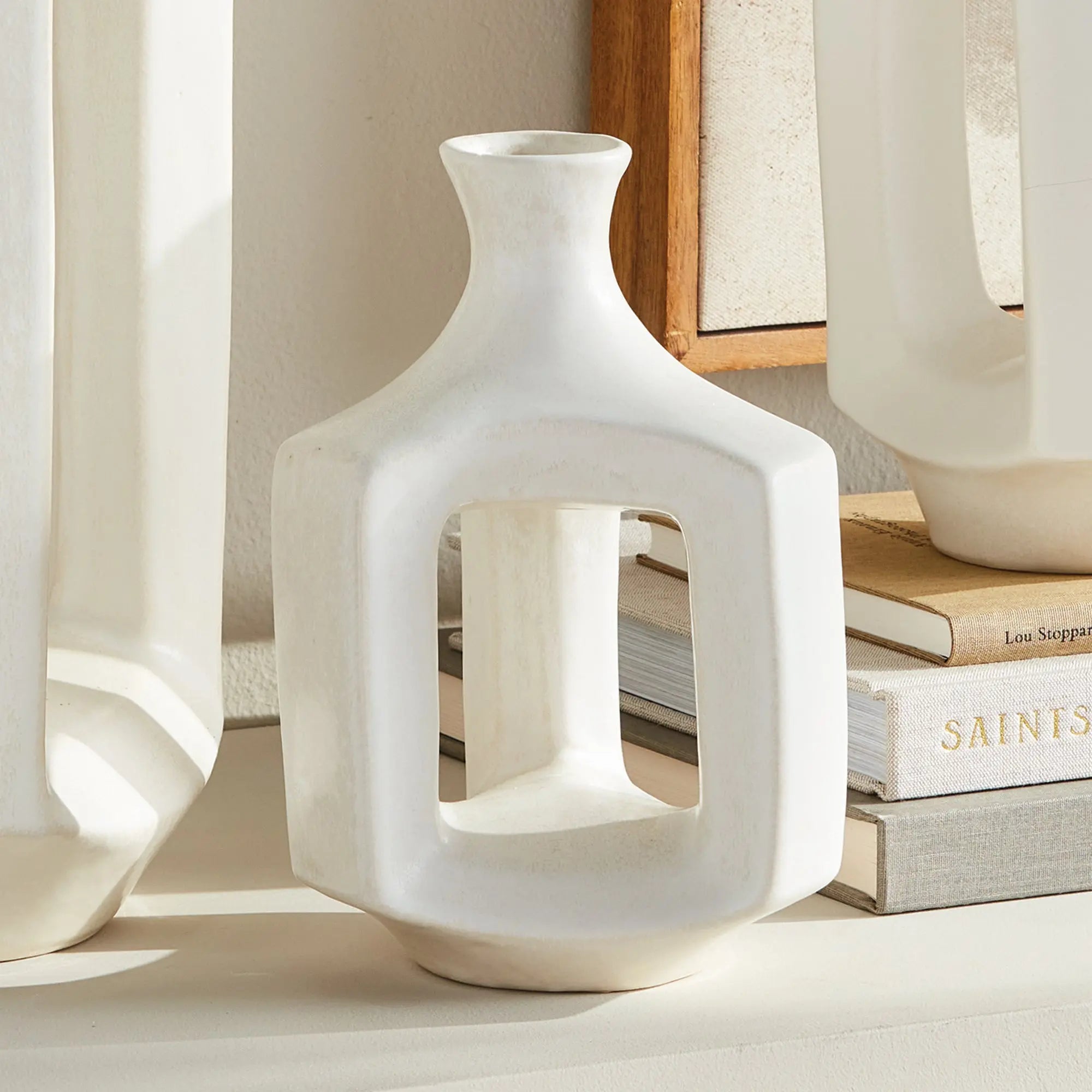 Matte white Sonya vases in short