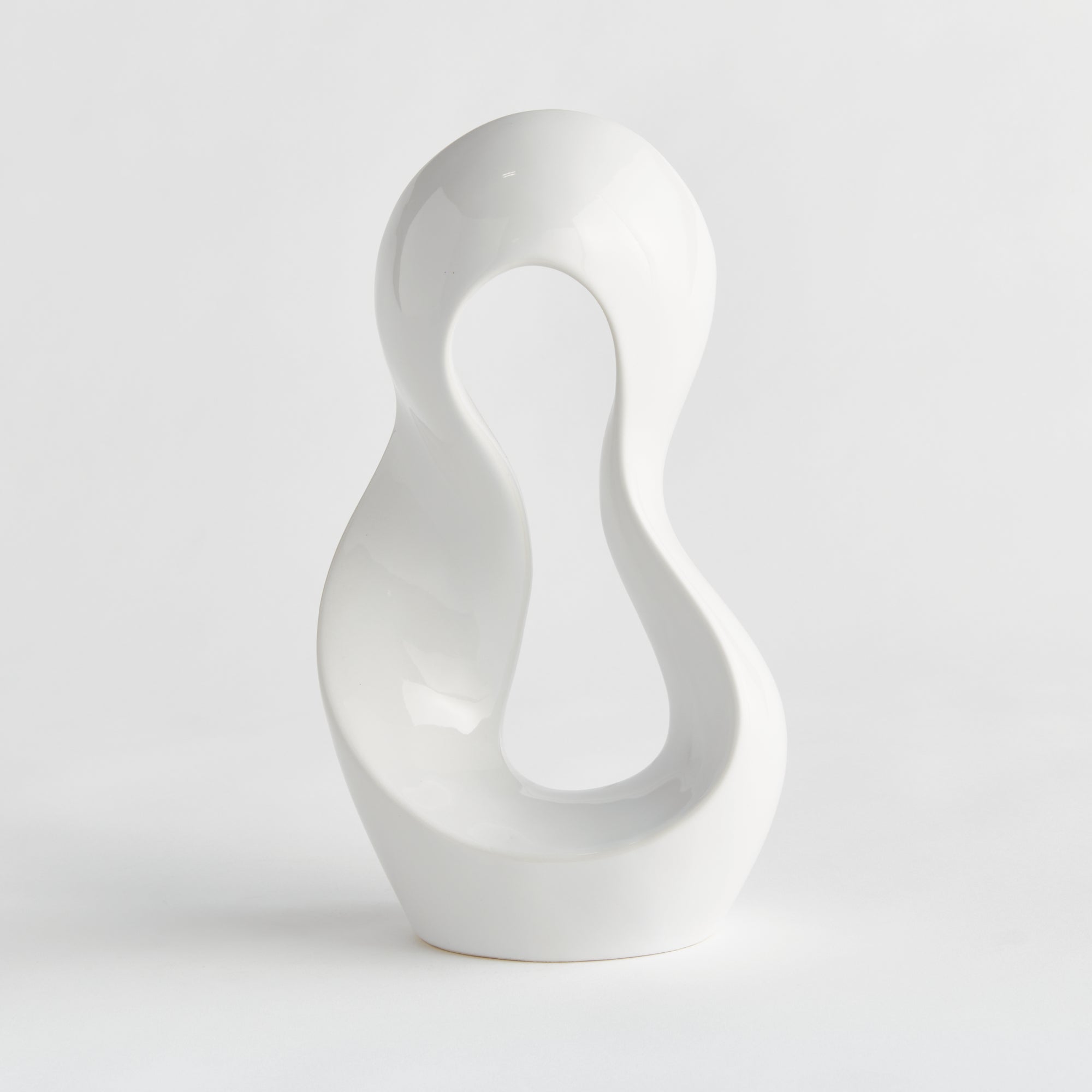 White abstract sculpture on a white background